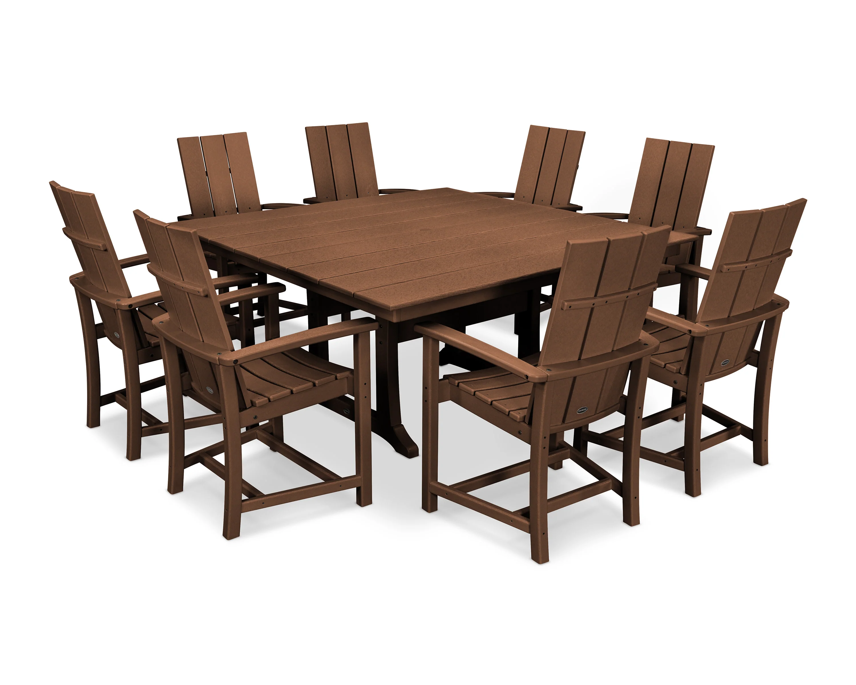 Modern Adirondack 9-Piece Farmhouse Trestle Dining Set - Image 9
