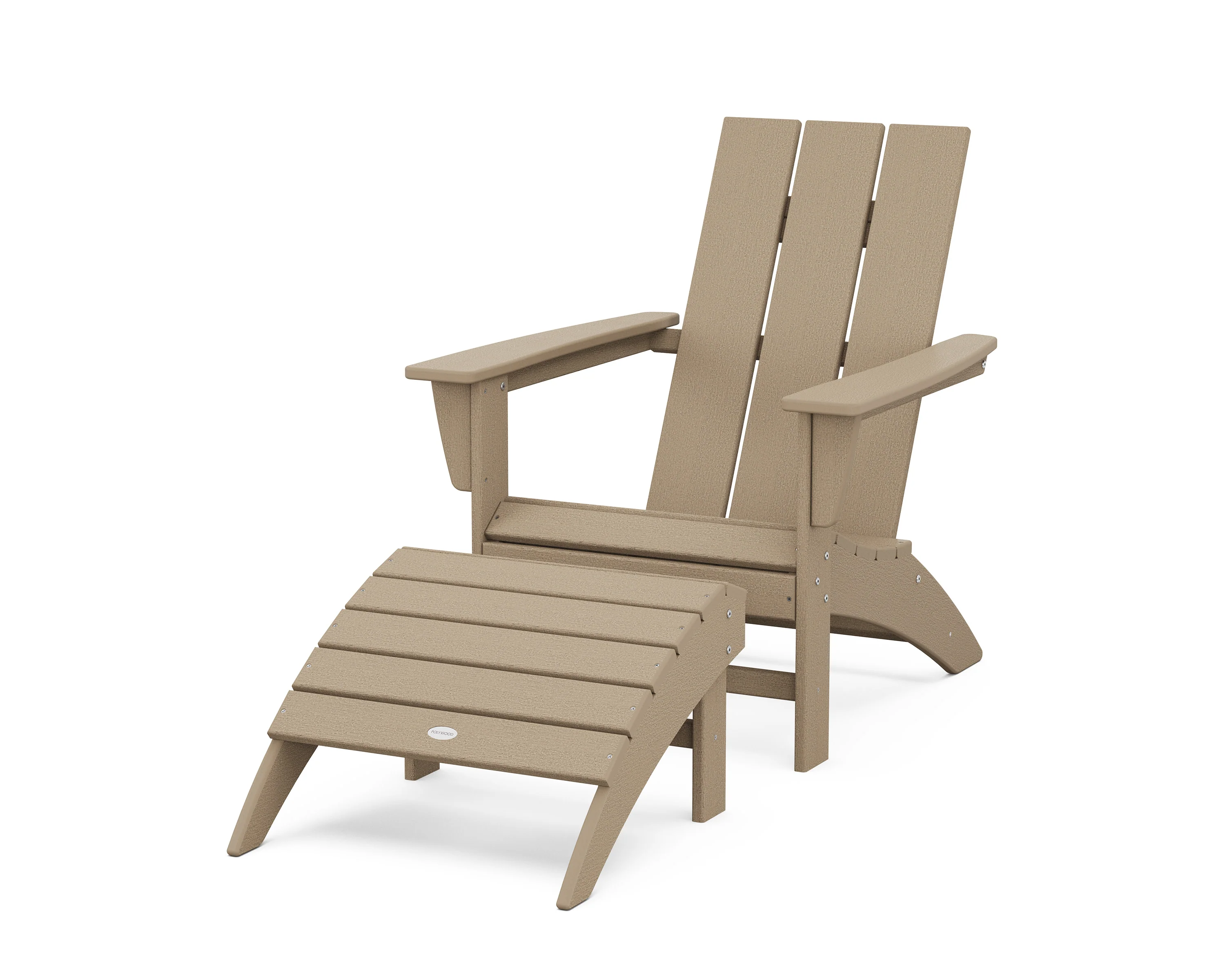 Modern Adirondack Chair 2-Piece Set with Ottoman - Image 11