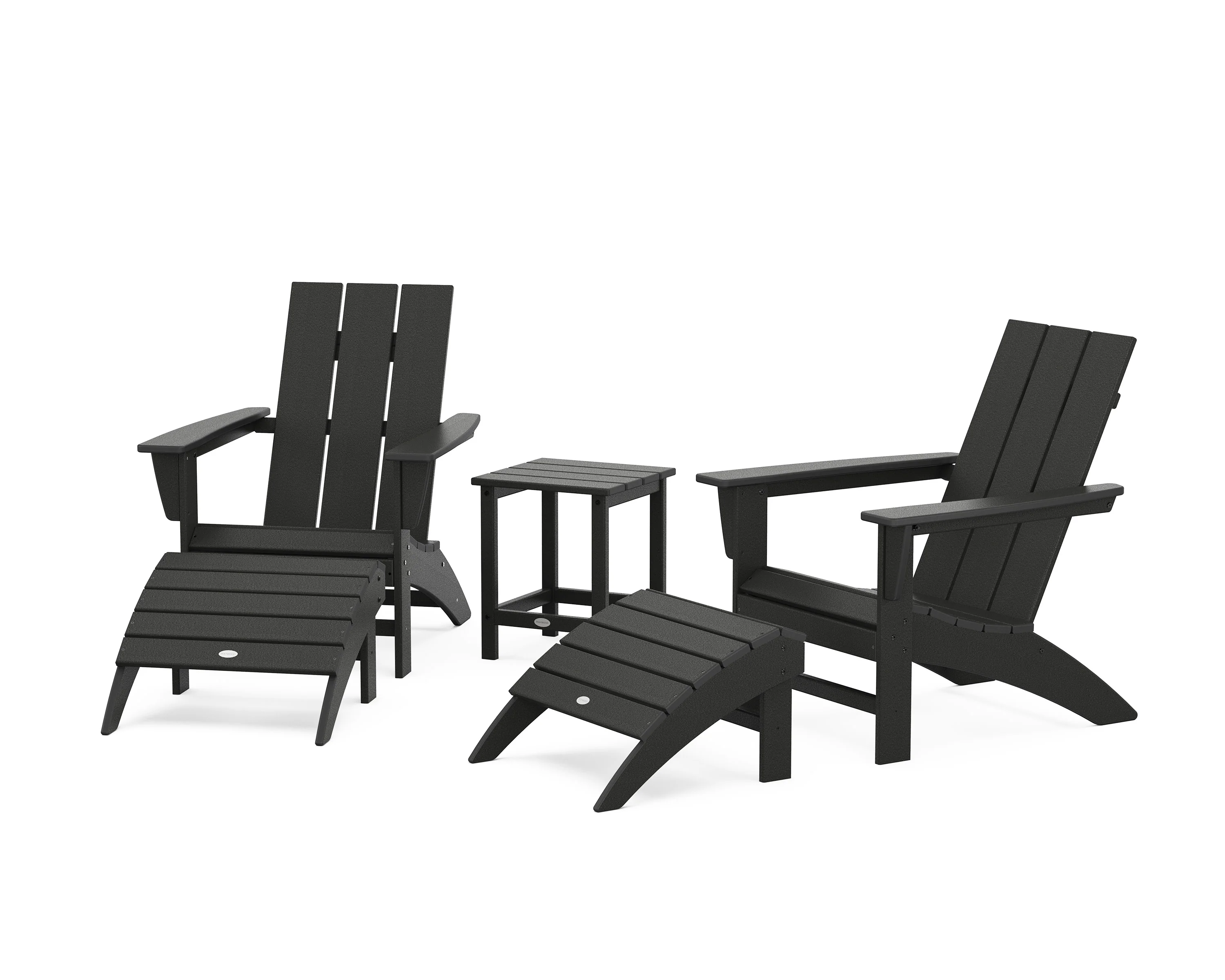 Modern Adirondack Chair 5-Piece Set with Ottomans and 18" Side Table - Image 13