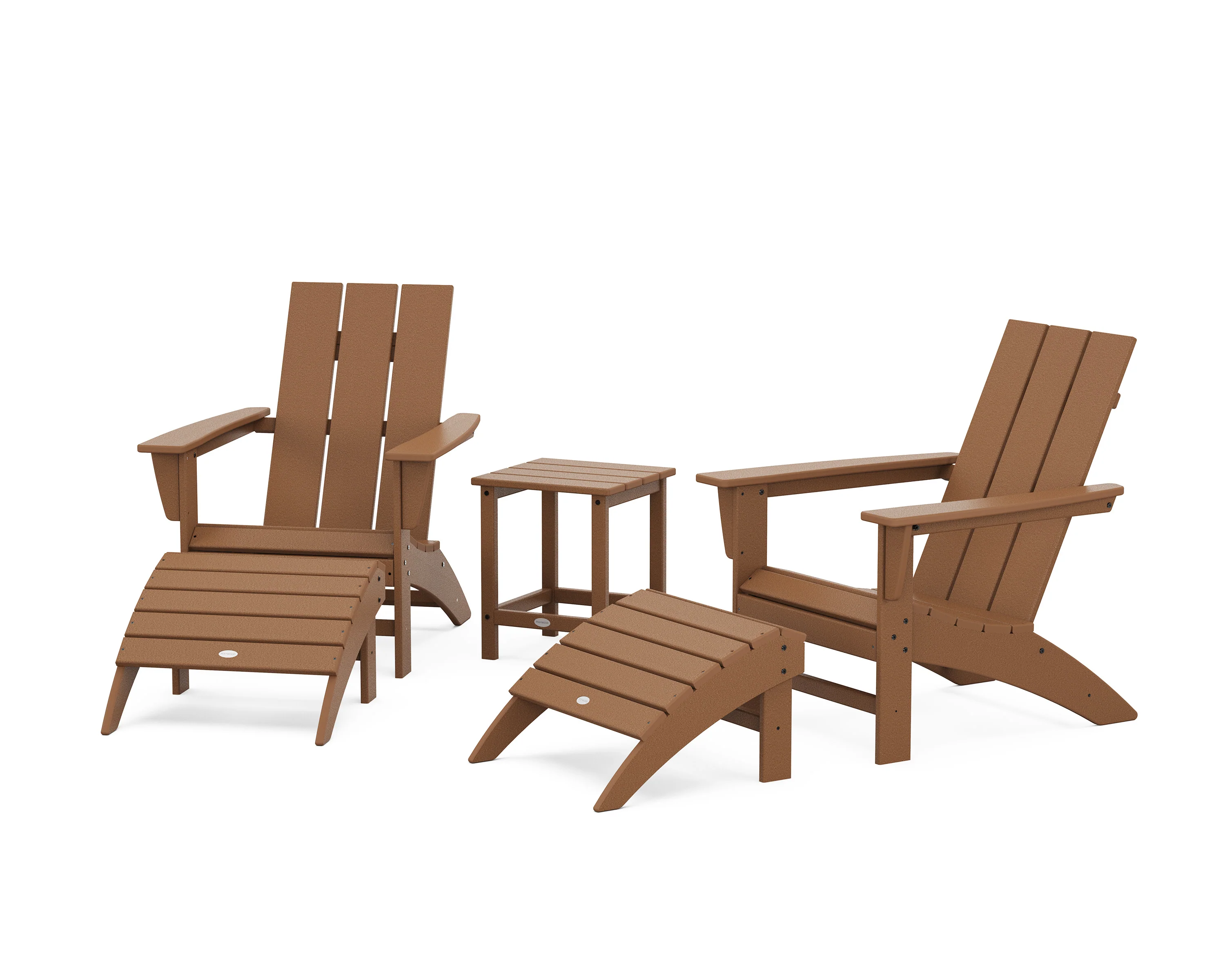 Modern Adirondack Chair 5-Piece Set with Ottomans and 18" Side Table - Image 6