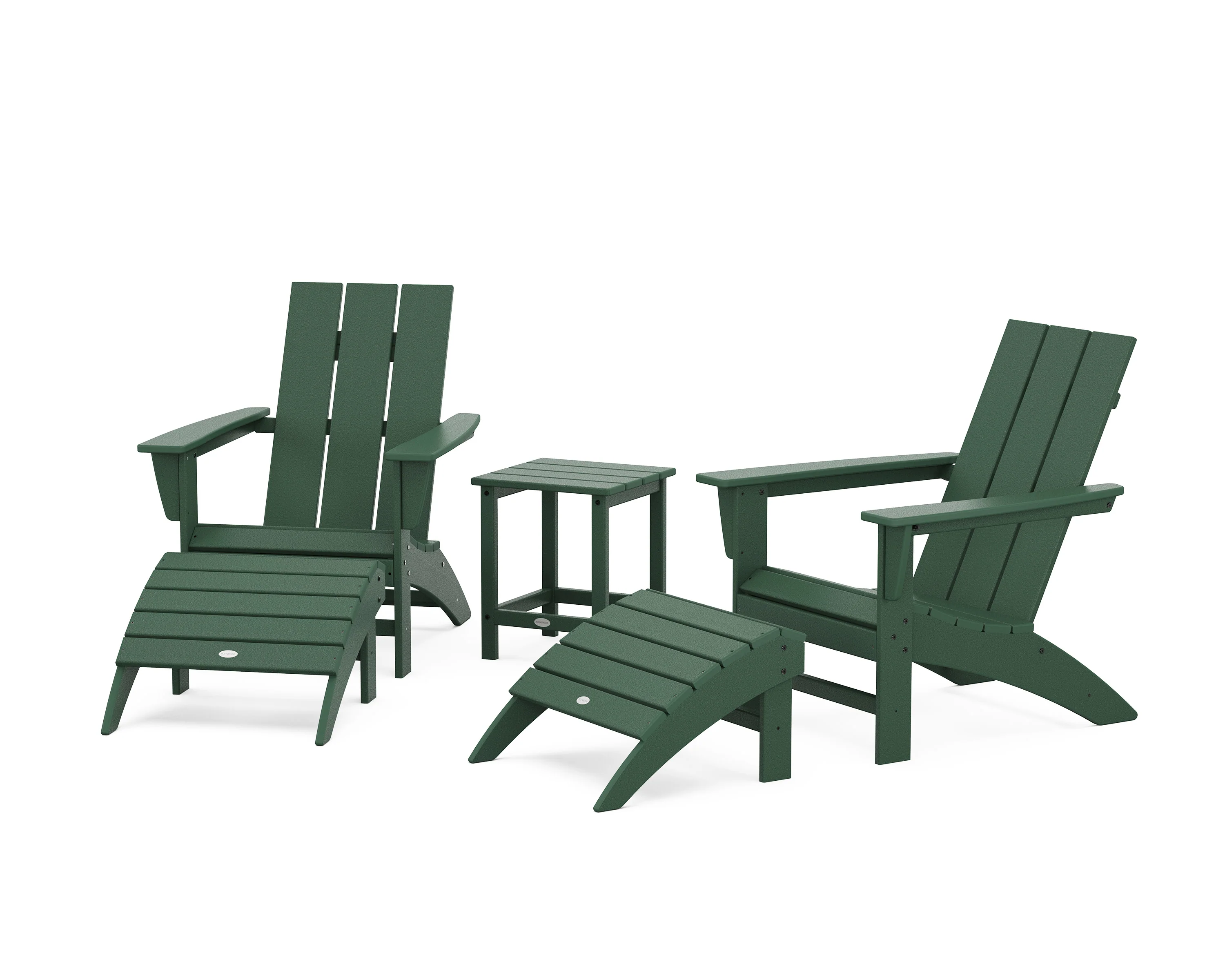 Modern Adirondack Chair 5-Piece Set with Ottomans and 18" Side Table - Image 8