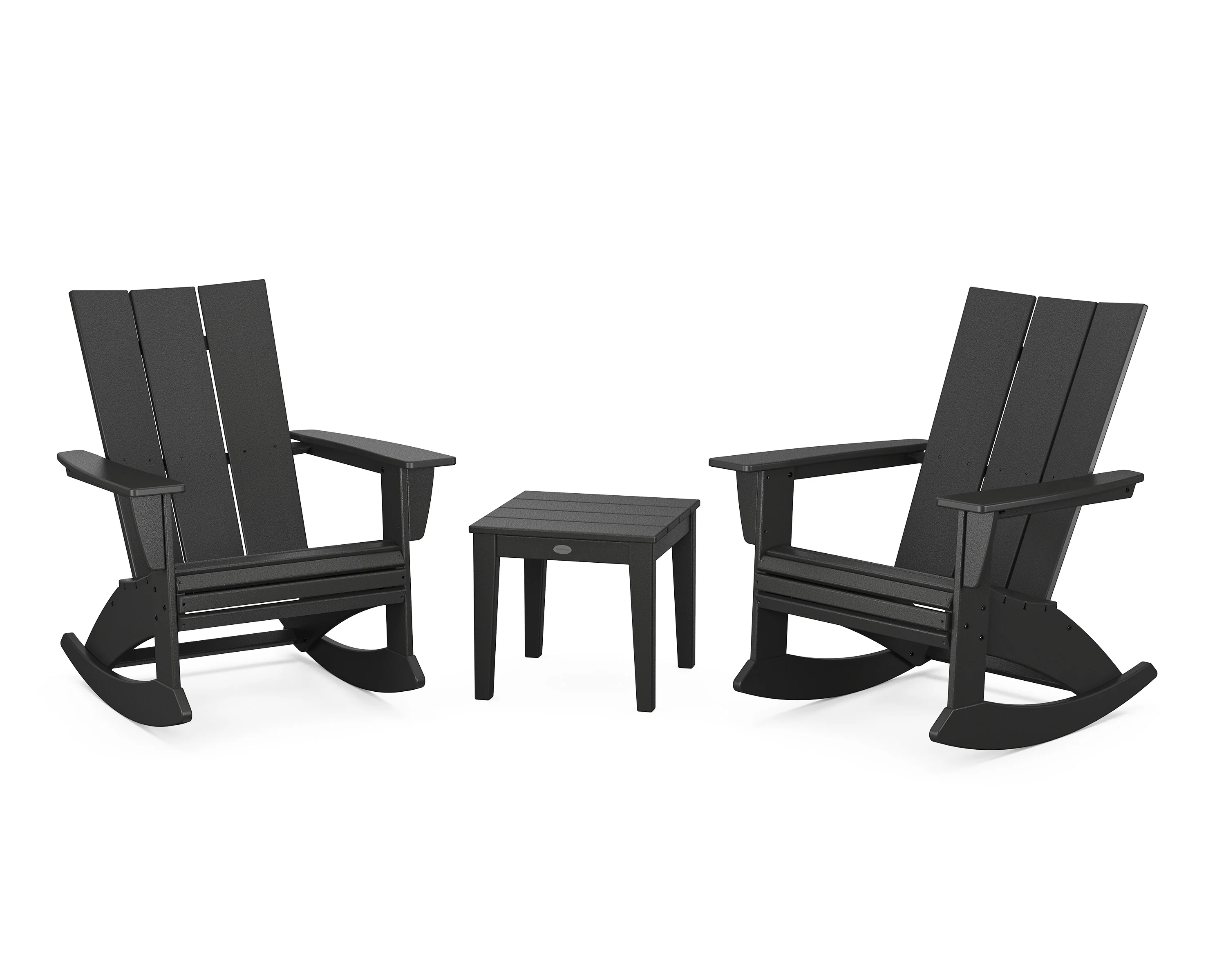 Modern Curveback 3-Piece Adirondack Rocking Chair Set - Image 10