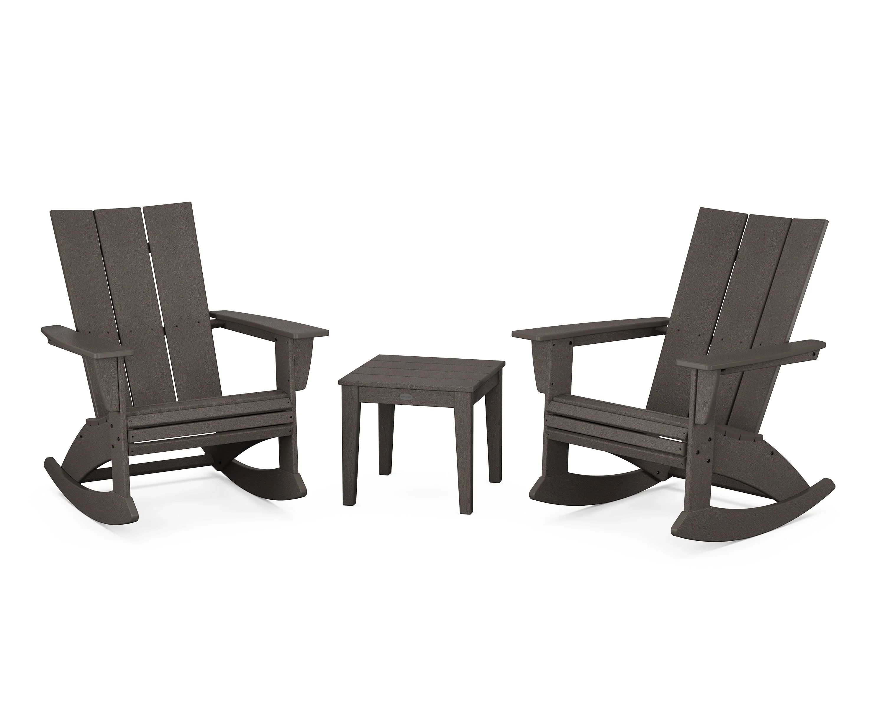 Modern Curveback 3-Piece Adirondack Rocking Chair Set - Image 12