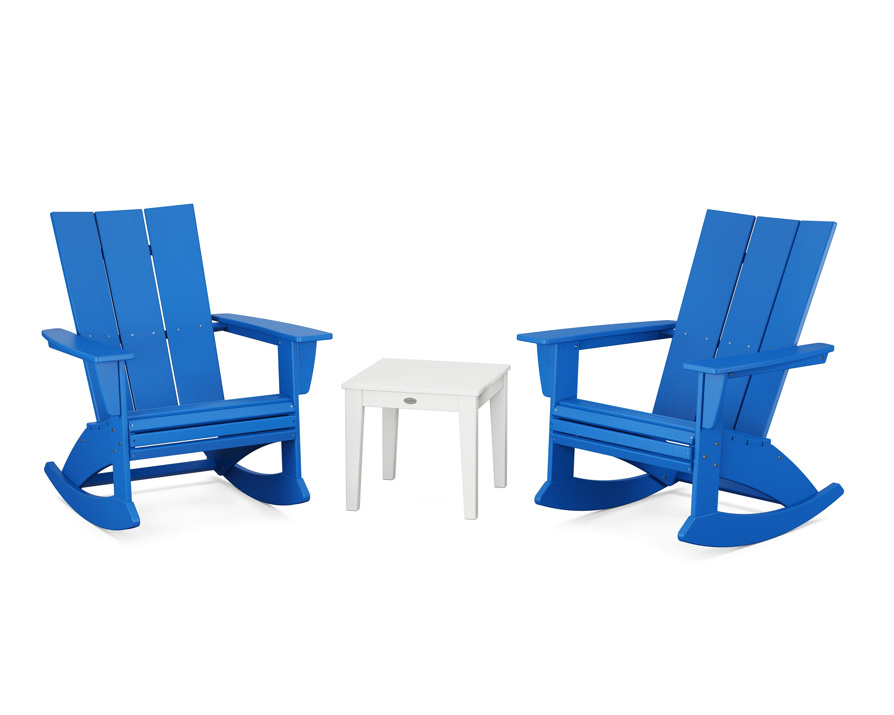 Modern Curveback 3-Piece Adirondack Rocking Chair Set - Image 14