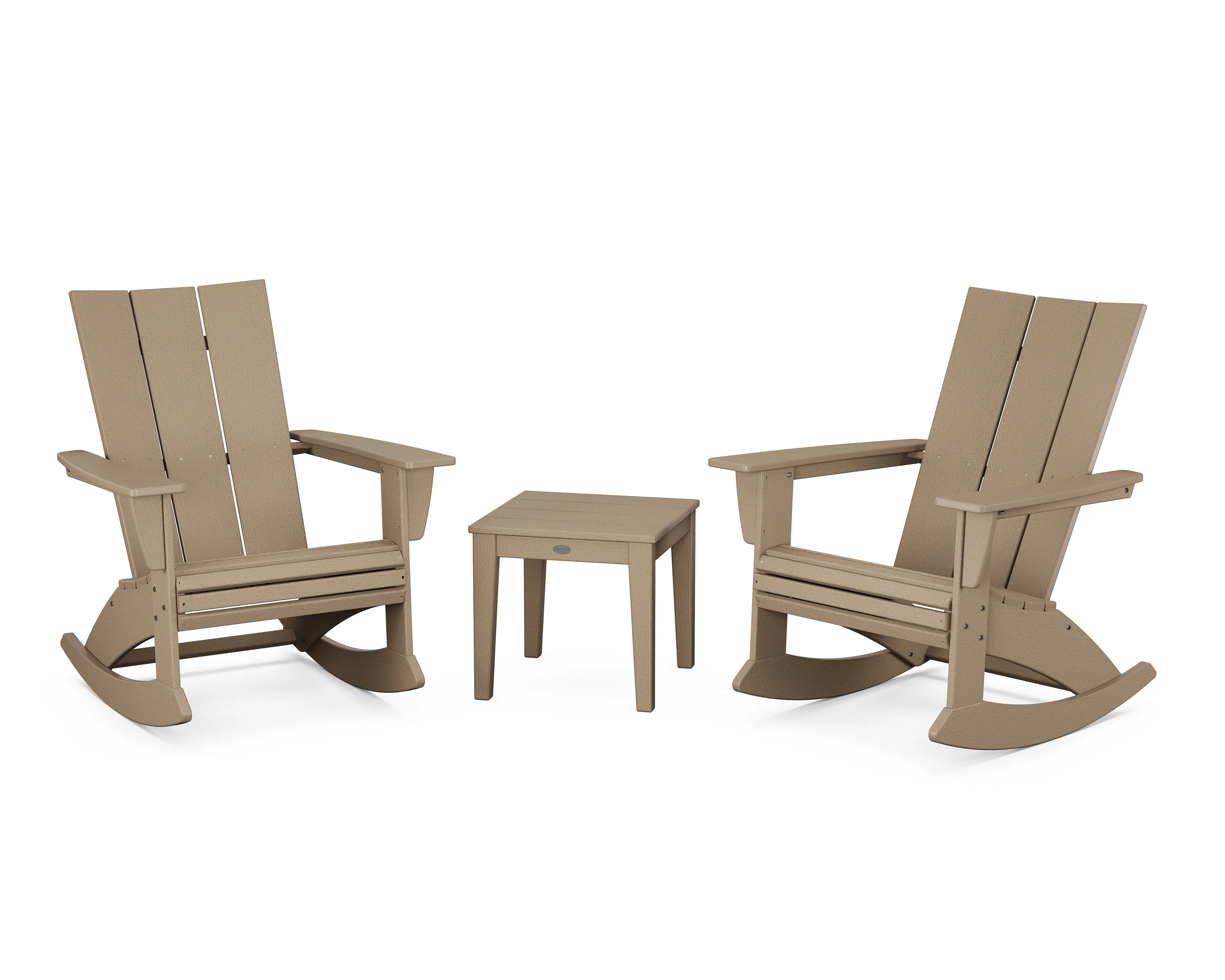 Modern Curveback 3-Piece Adirondack Rocking Chair Set - Image 15