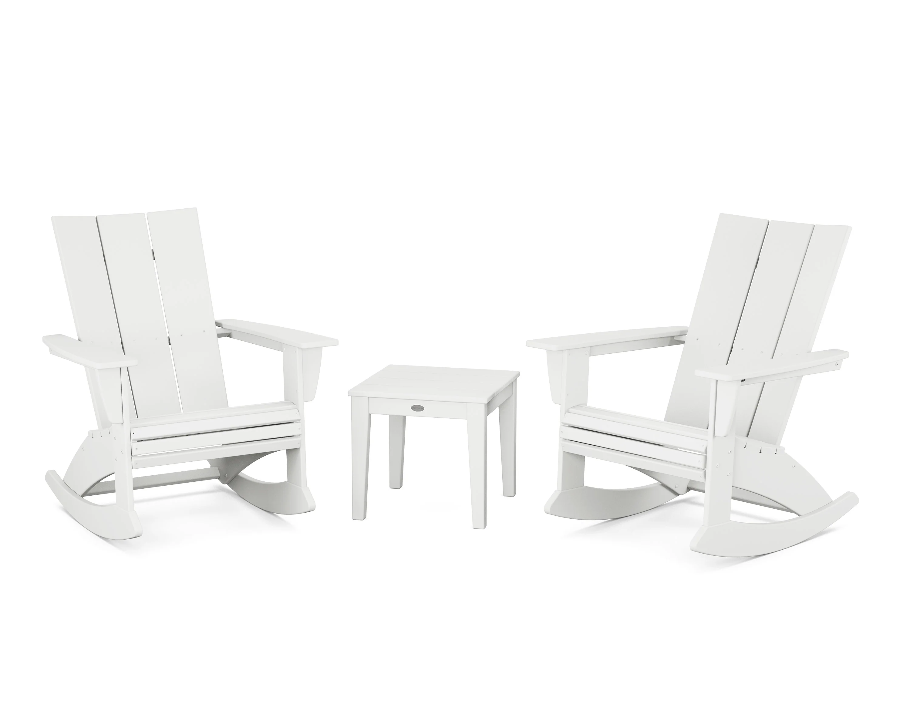 Modern Curveback 3-Piece Adirondack Rocking Chair Set - Image 17