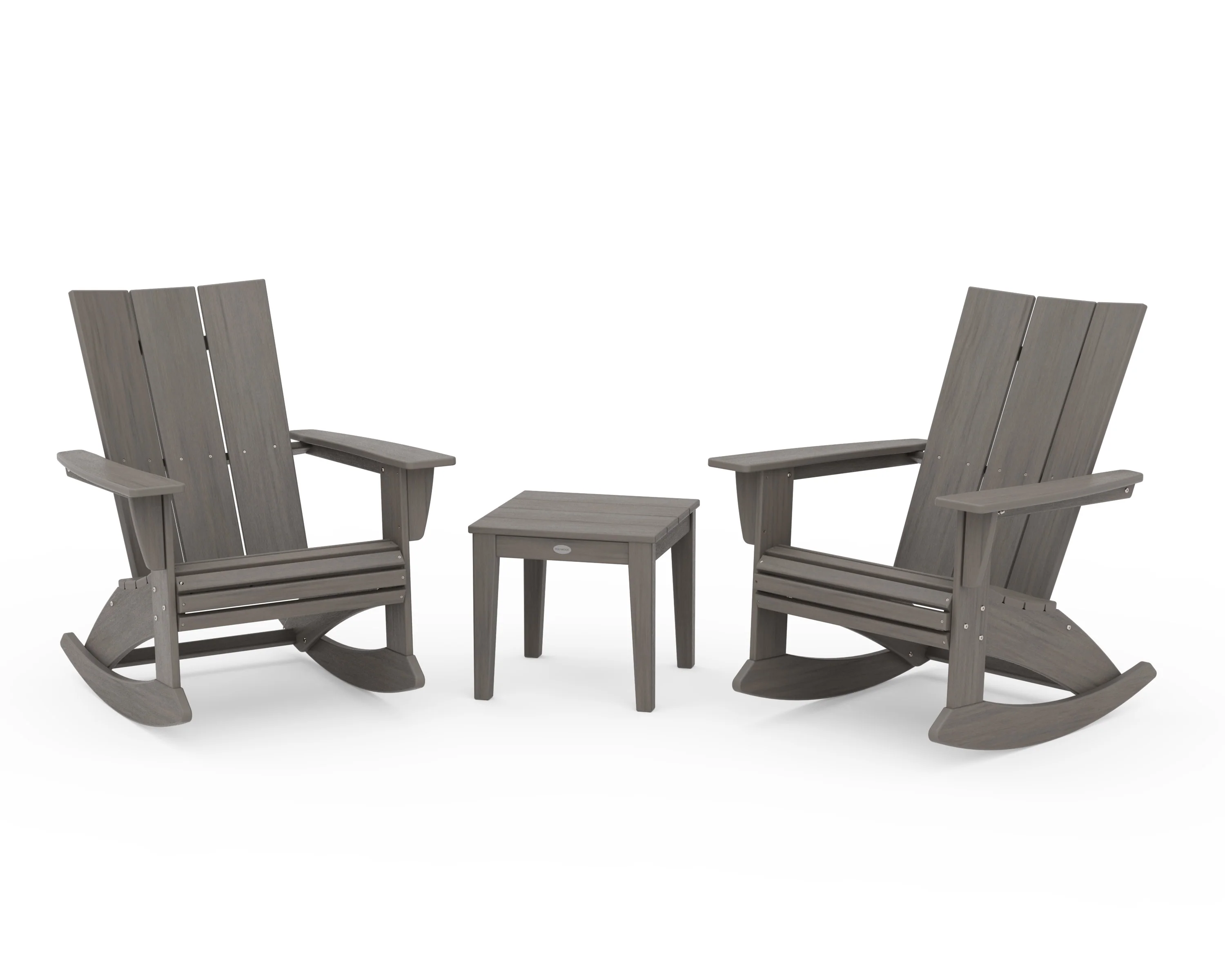 Modern Curveback 3-Piece Adirondack Rocking Chair Set - Image 18