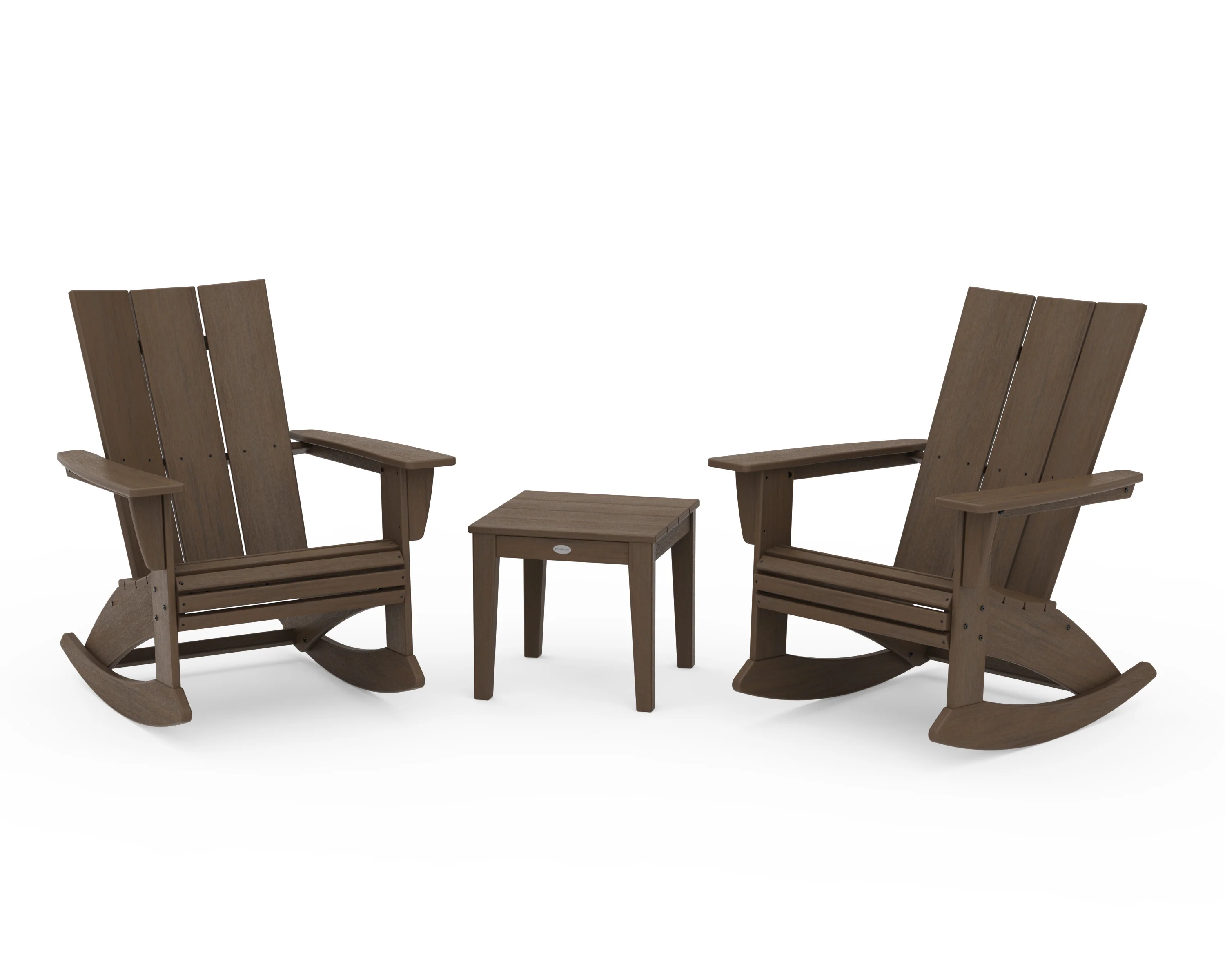 Modern Curveback 3-Piece Adirondack Rocking Chair Set - Image 19