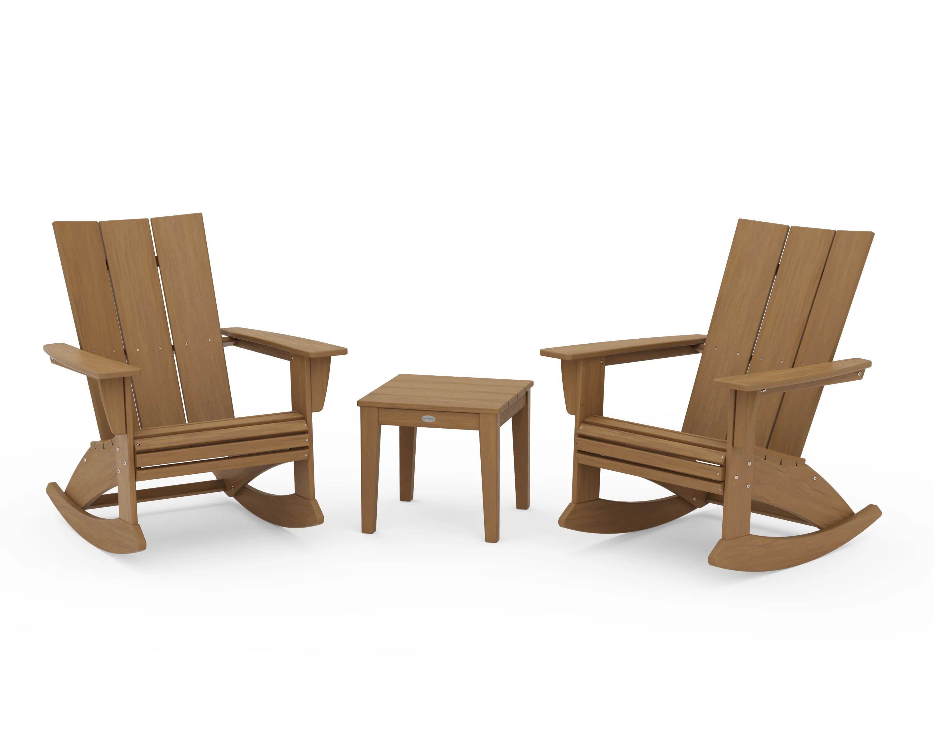 Modern Curveback 3-Piece Adirondack Rocking Chair Set - Image 20