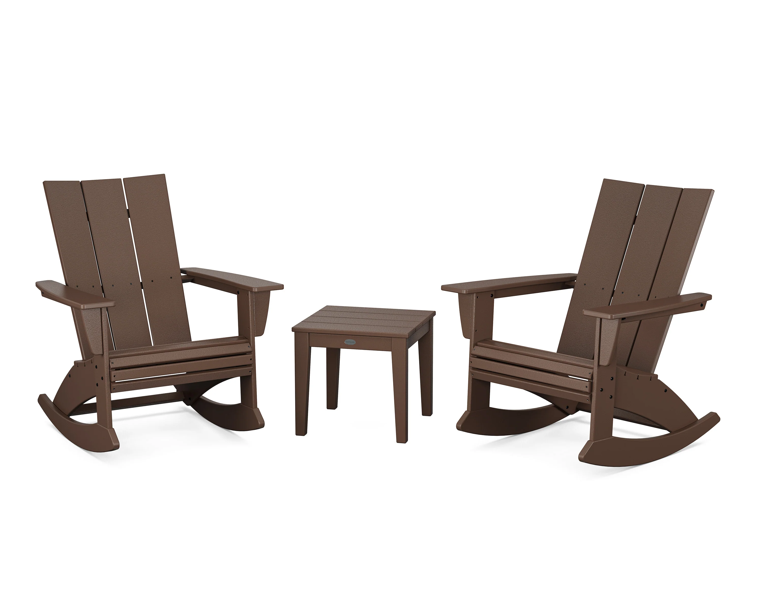 Modern Curveback 3-Piece Adirondack Rocking Chair Set - Image 3