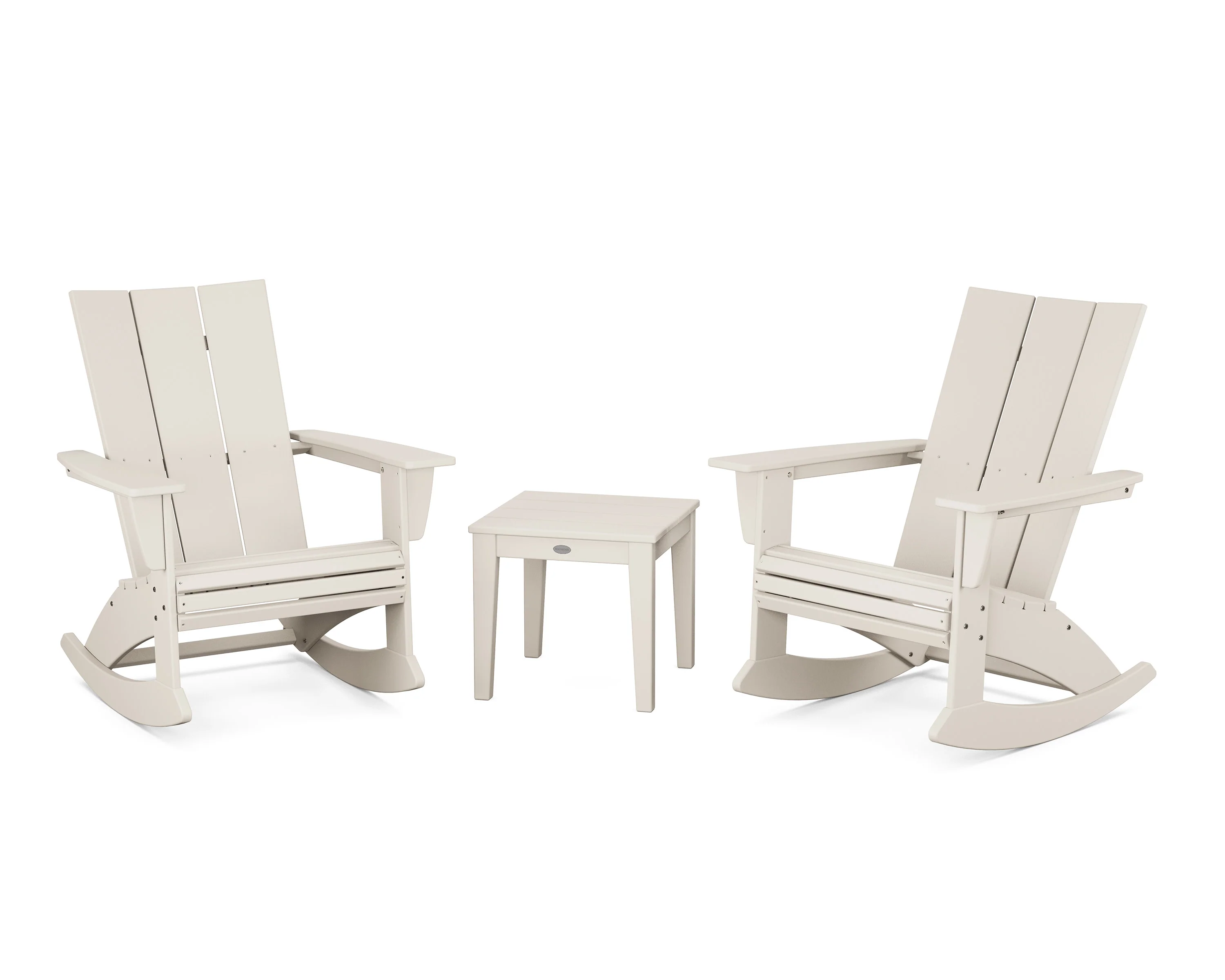 Modern Curveback 3-Piece Adirondack Rocking Chair Set - Image 5