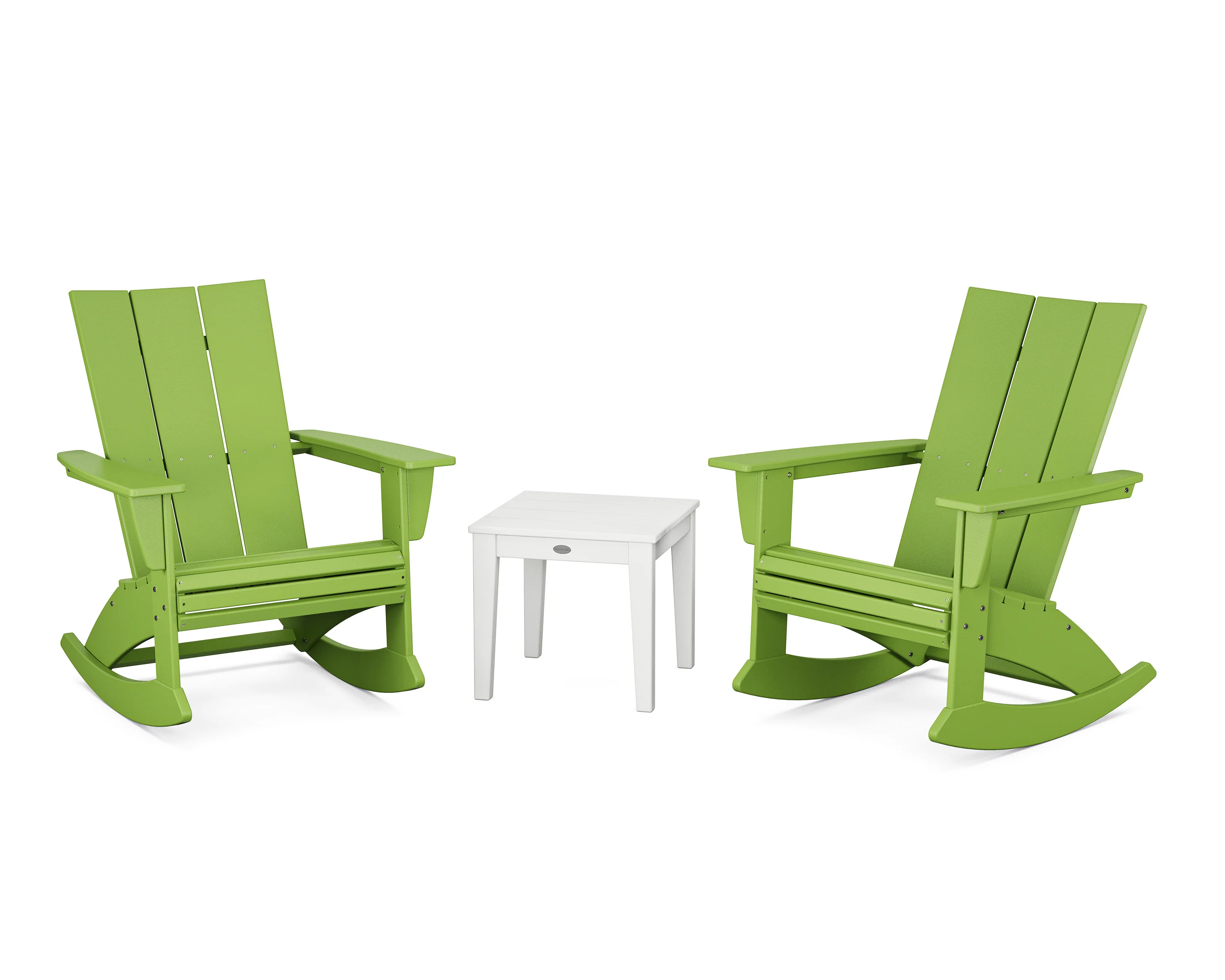 Modern Curveback 3-Piece Adirondack Rocking Chair Set - Image 8