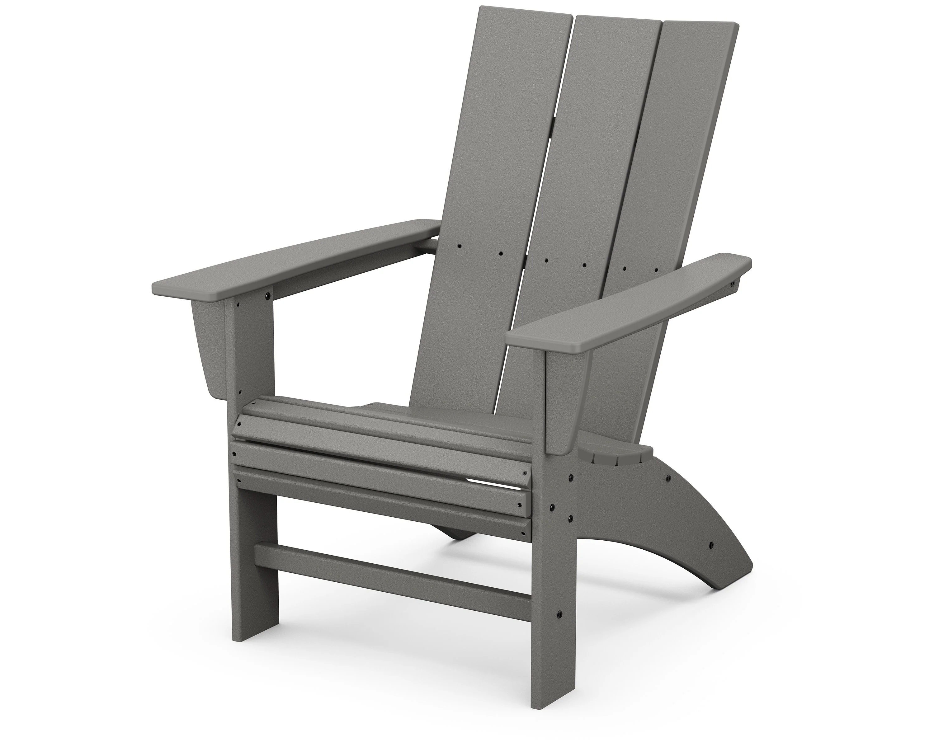 Modern Curveback Adirondack 5-Piece Conversation Set with Fire Pit Table - Image 3