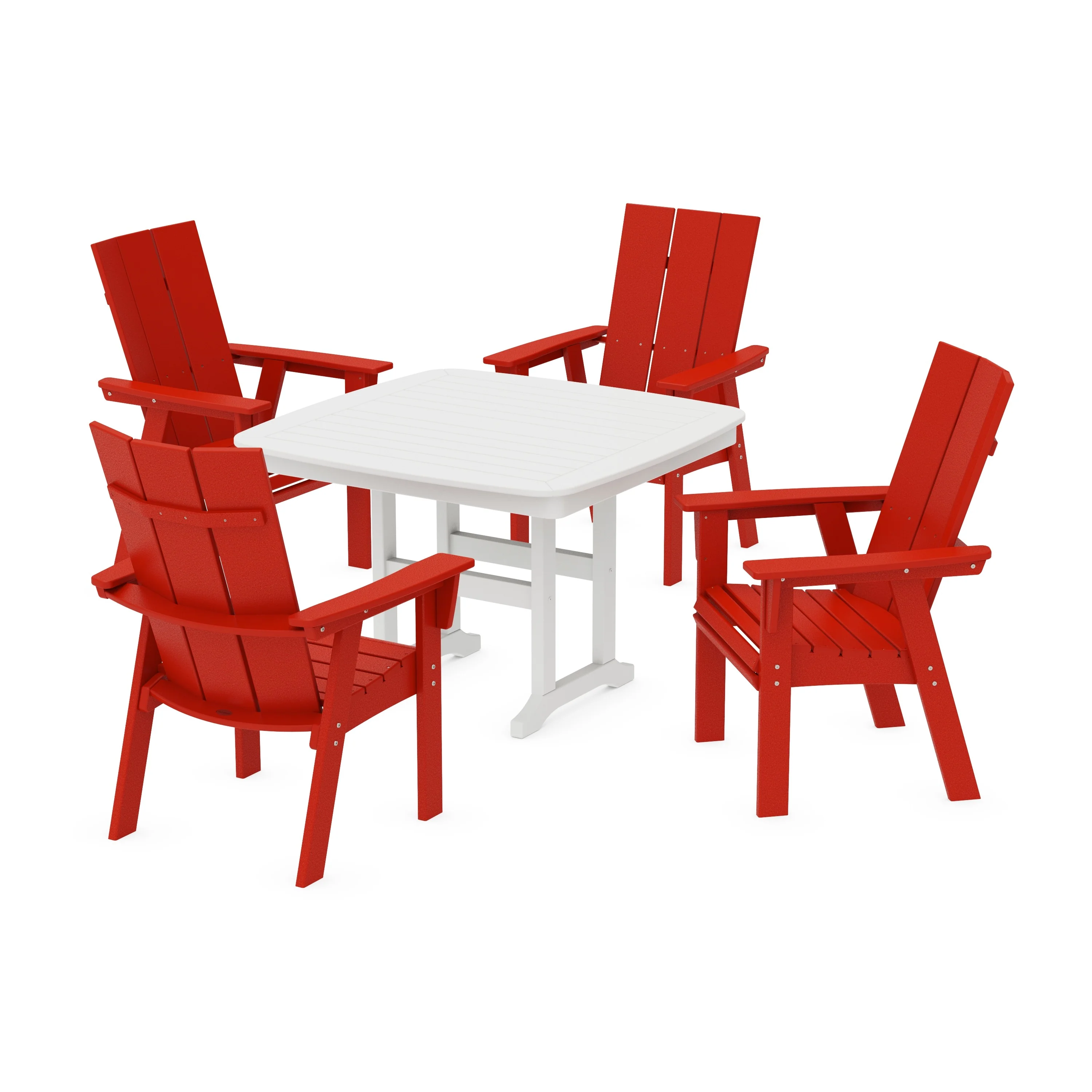 Modern Curveback Adirondack 5-Piece Dining Set - Image 10