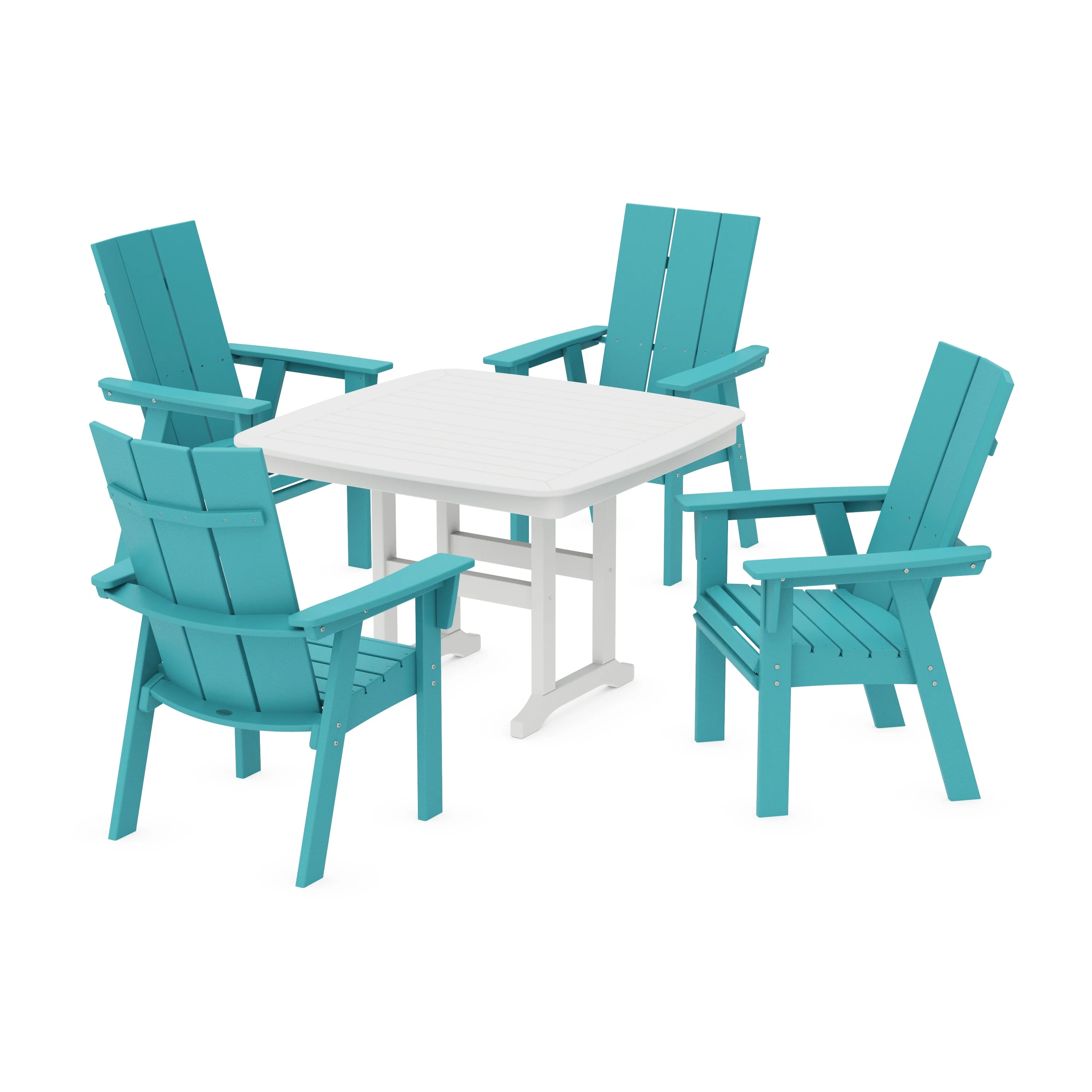 Modern Curveback Adirondack 5-Piece Dining Set - Image 4