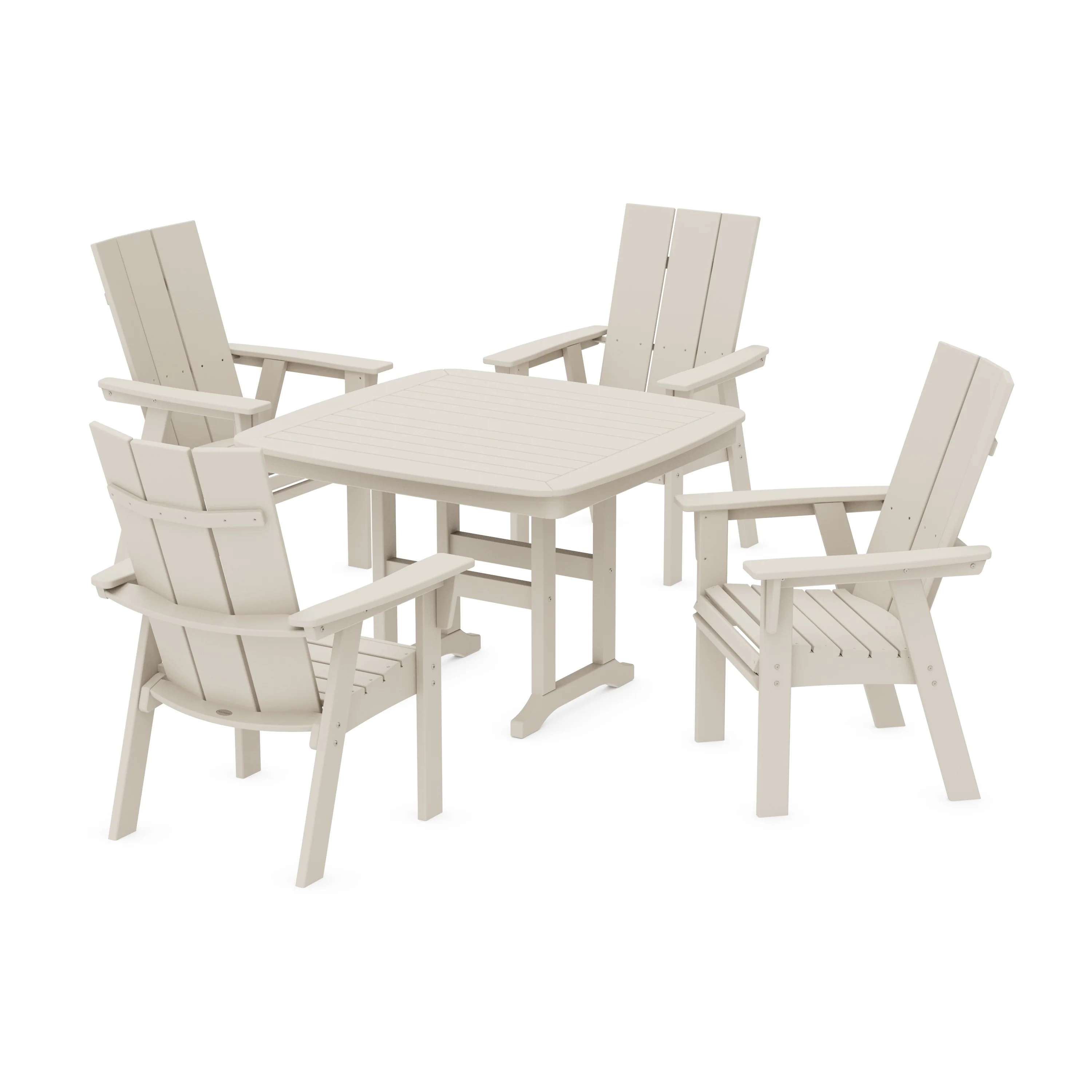 Modern Curveback Adirondack 5-Piece Dining Set - Image 5