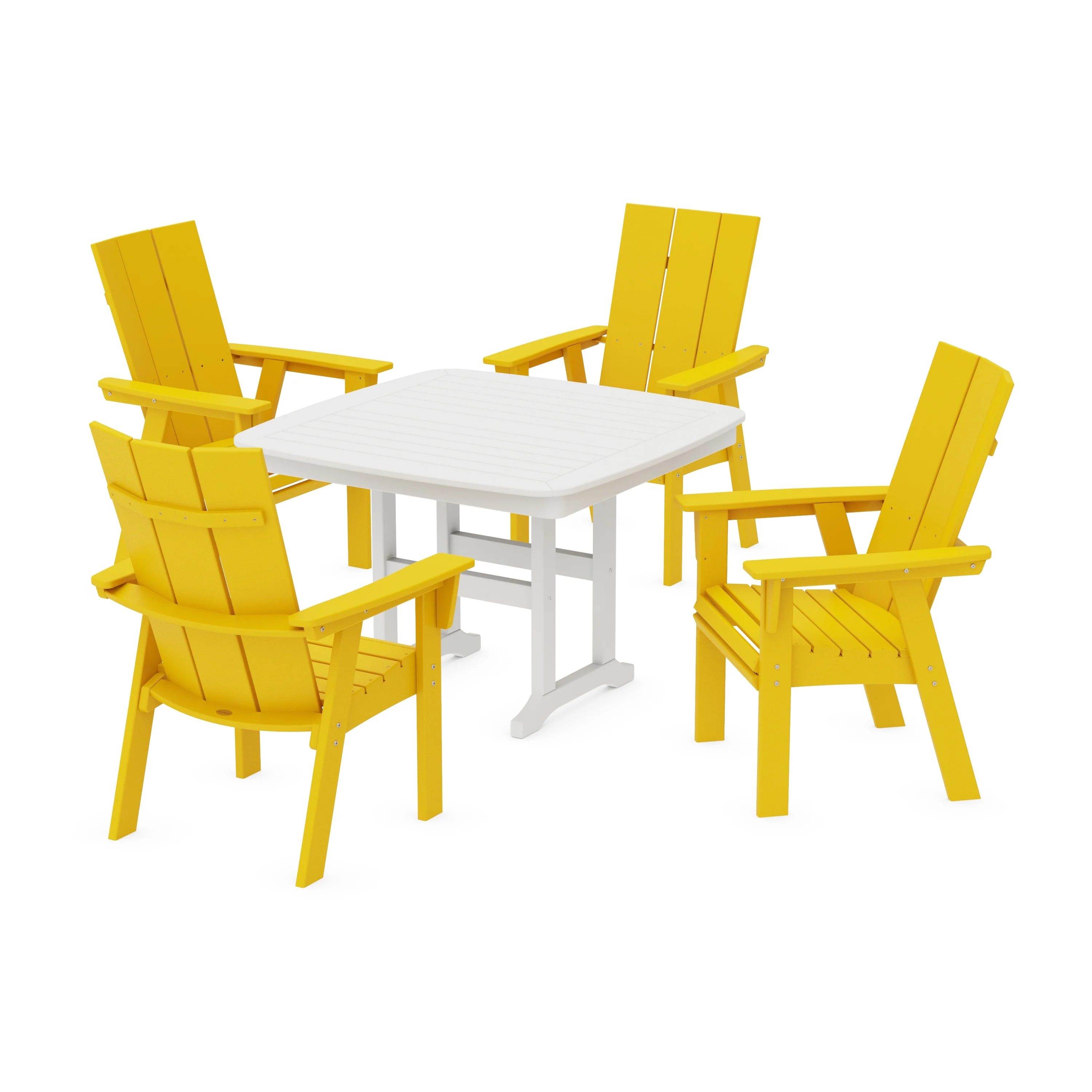 Modern Curveback Adirondack 5-Piece Dining Set - Image 9