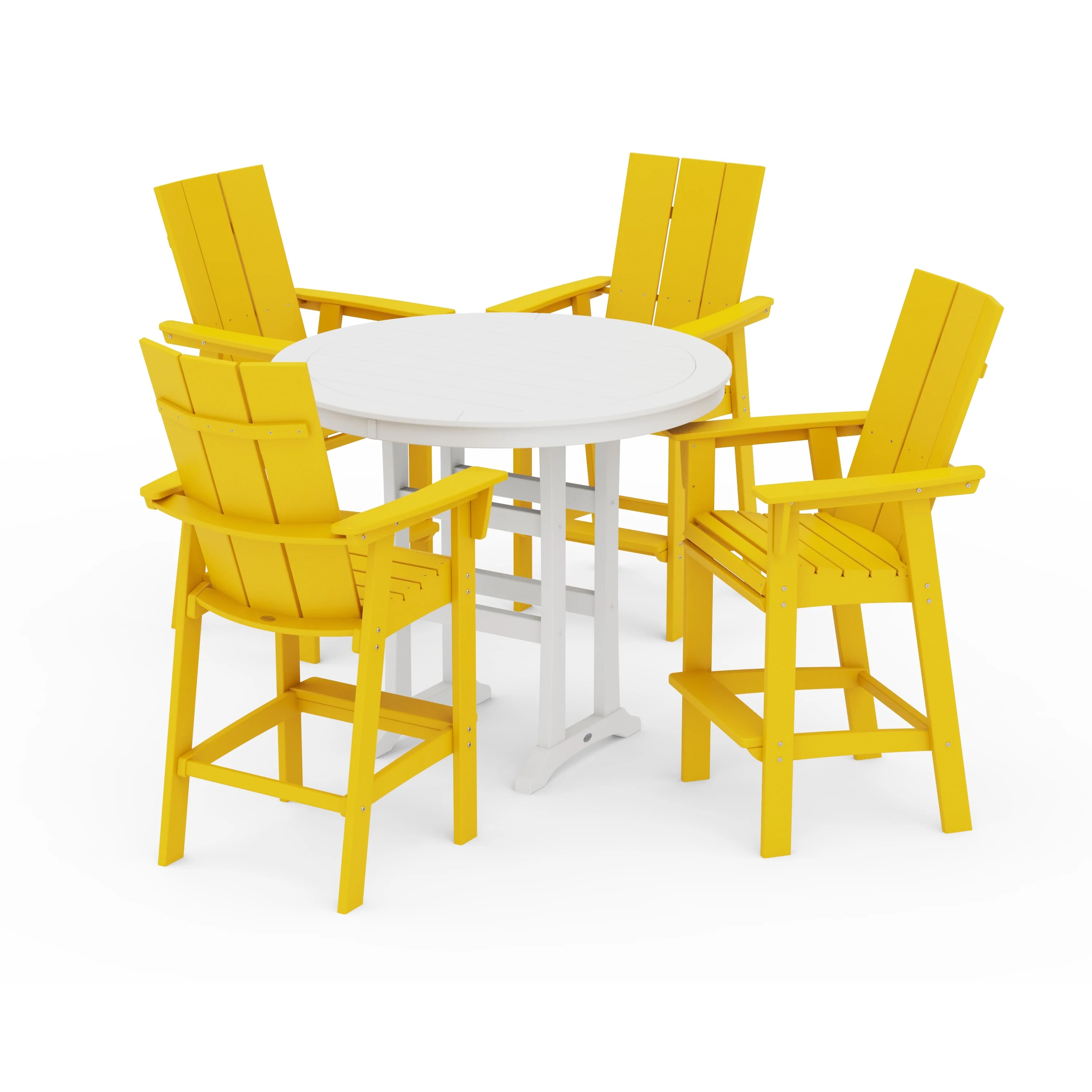 Modern Curveback Adirondack 5-Piece Nautical Trestle Bar Set - Image 13