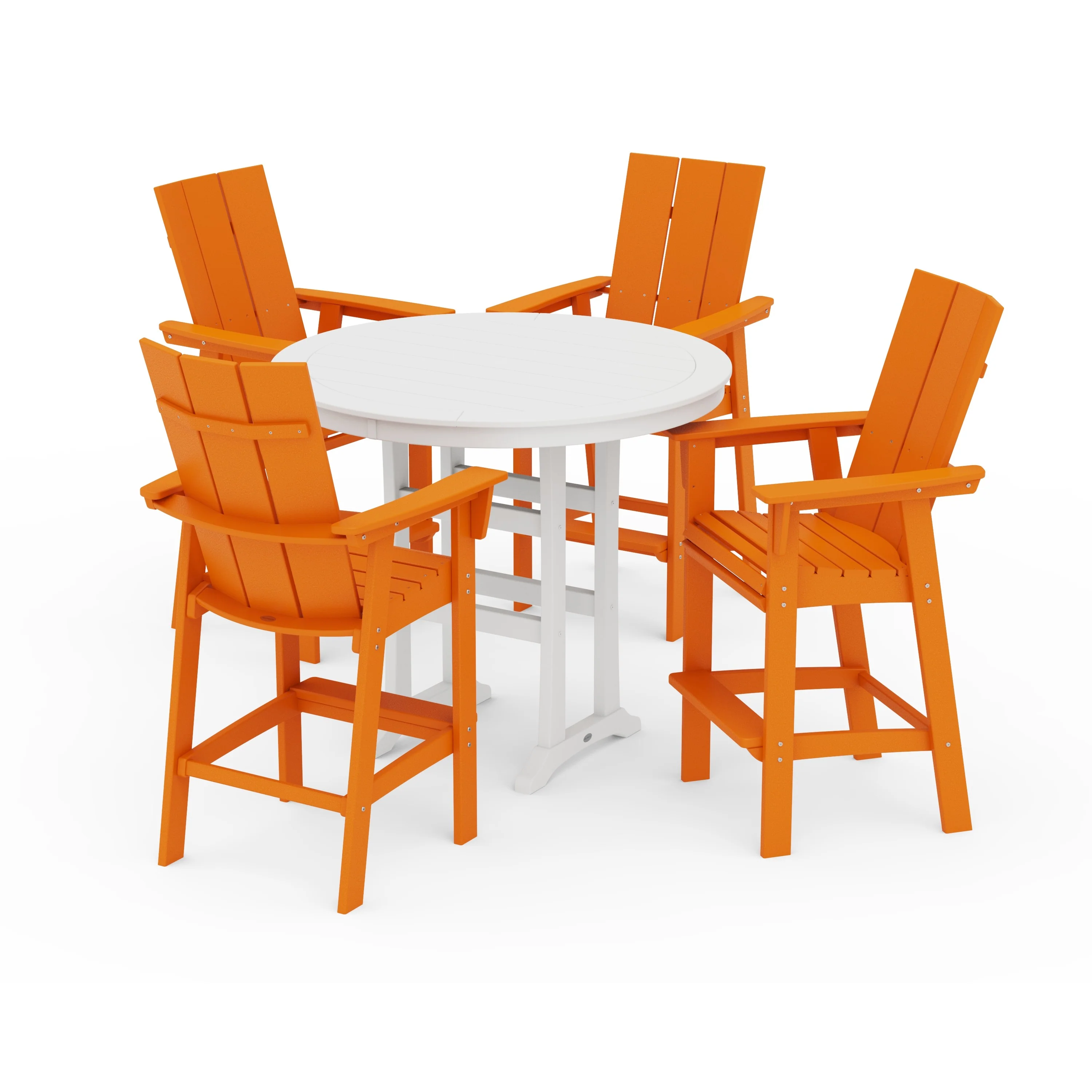 Modern Curveback Adirondack 5-Piece Nautical Trestle Bar Set - Image 16