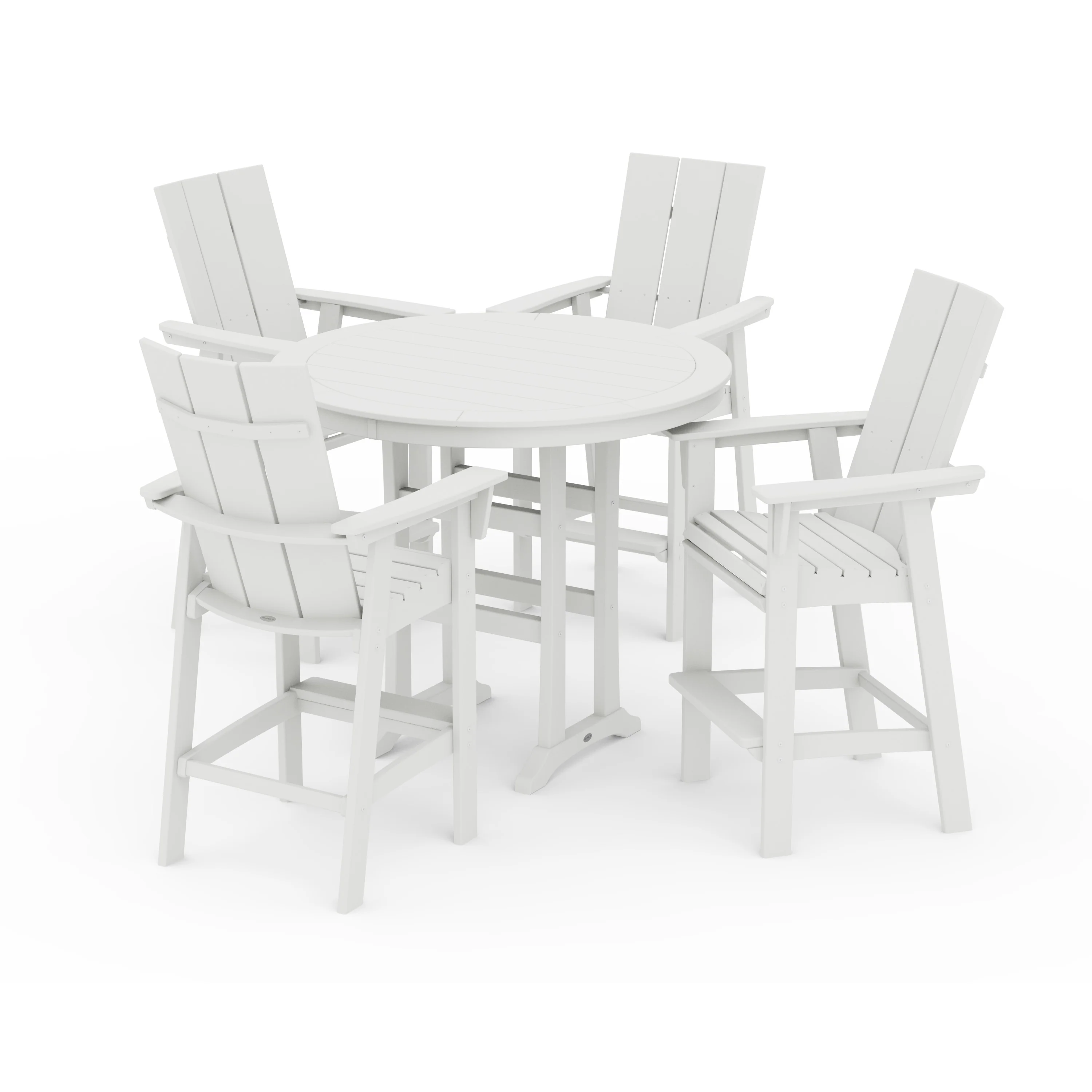 Modern Curveback Adirondack 5-Piece Nautical Trestle Bar Set - Image 18