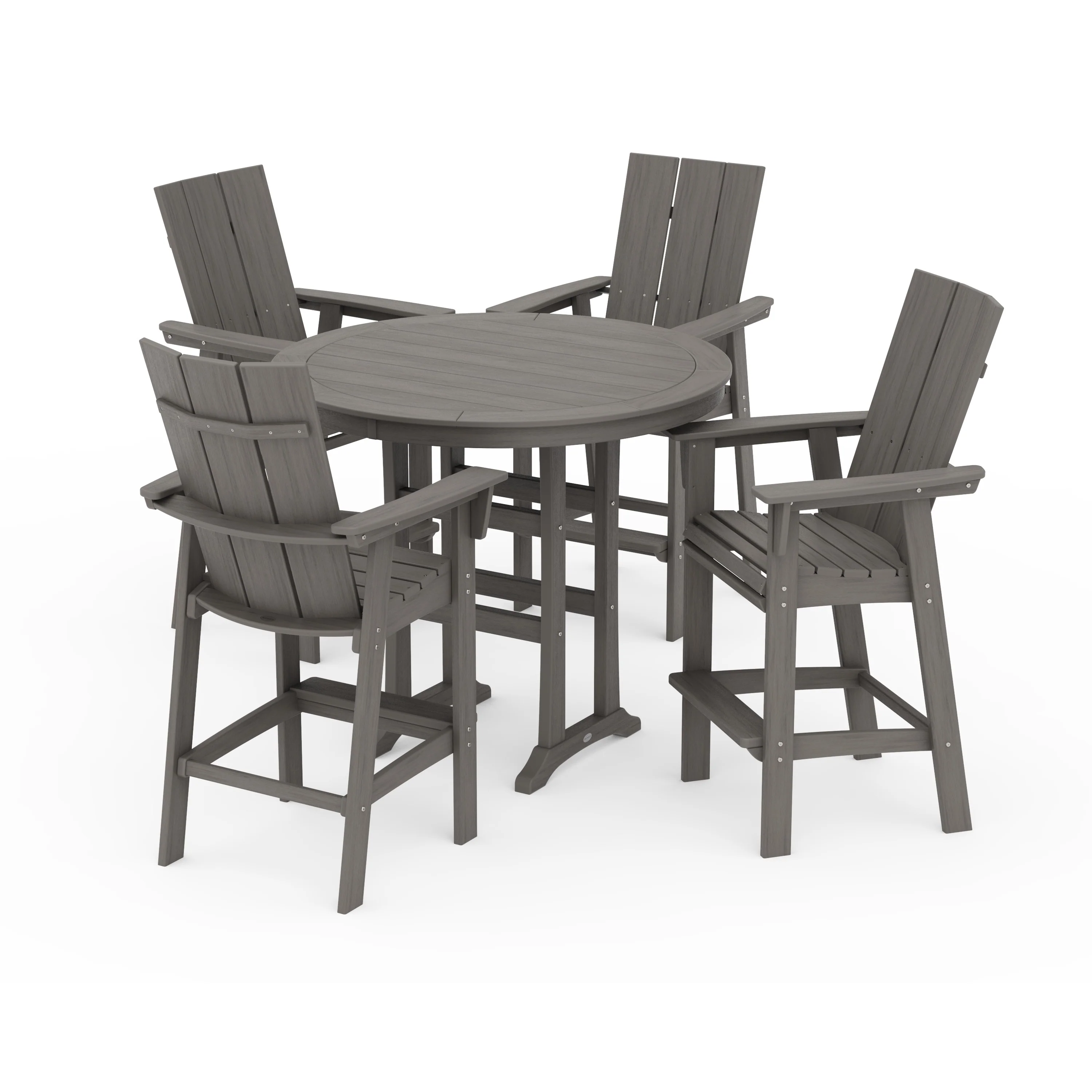 Modern Curveback Adirondack 5-Piece Nautical Trestle Bar Set - Image 20