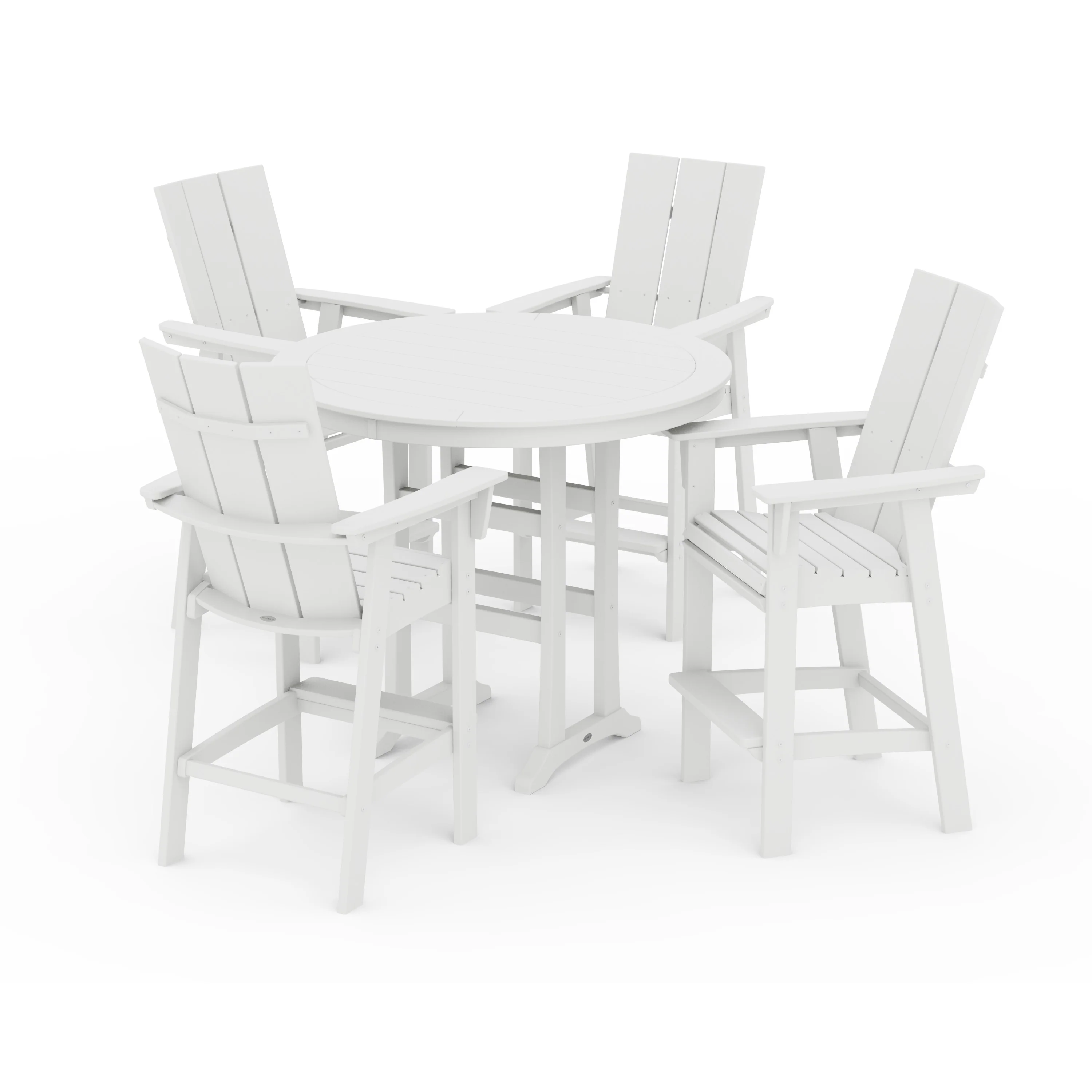 Modern Curveback Adirondack 5-Piece Nautical Trestle Bar Set - Image 7