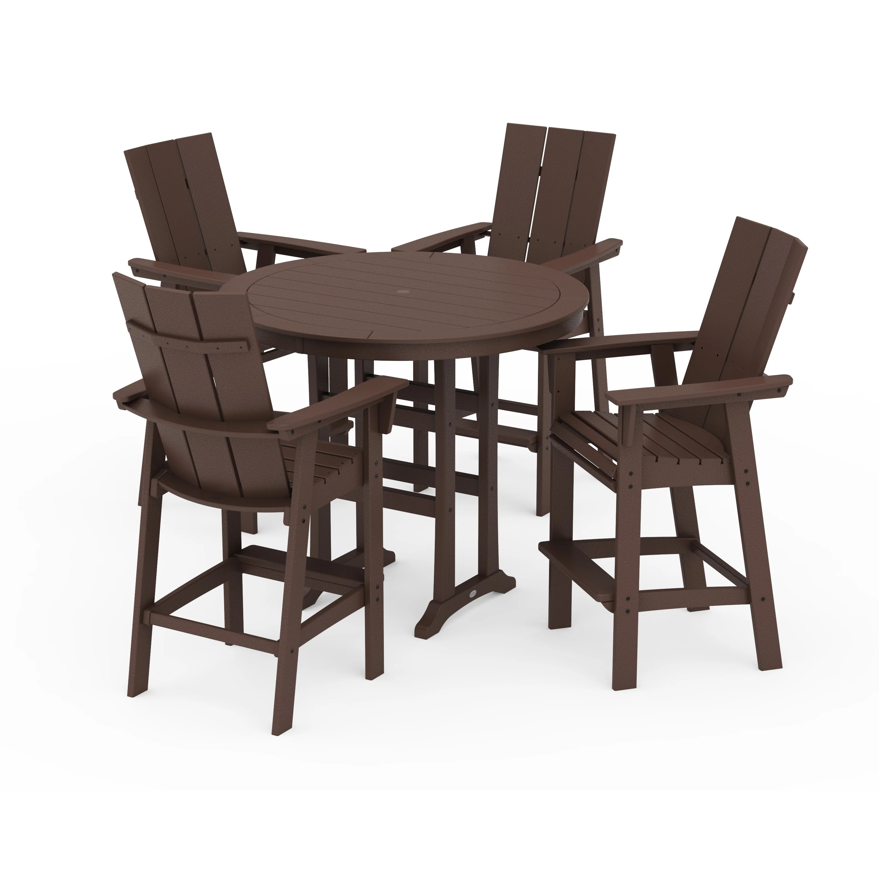 Modern Curveback Adirondack 5-Piece Nautical Trestle Bar Set - Image 8