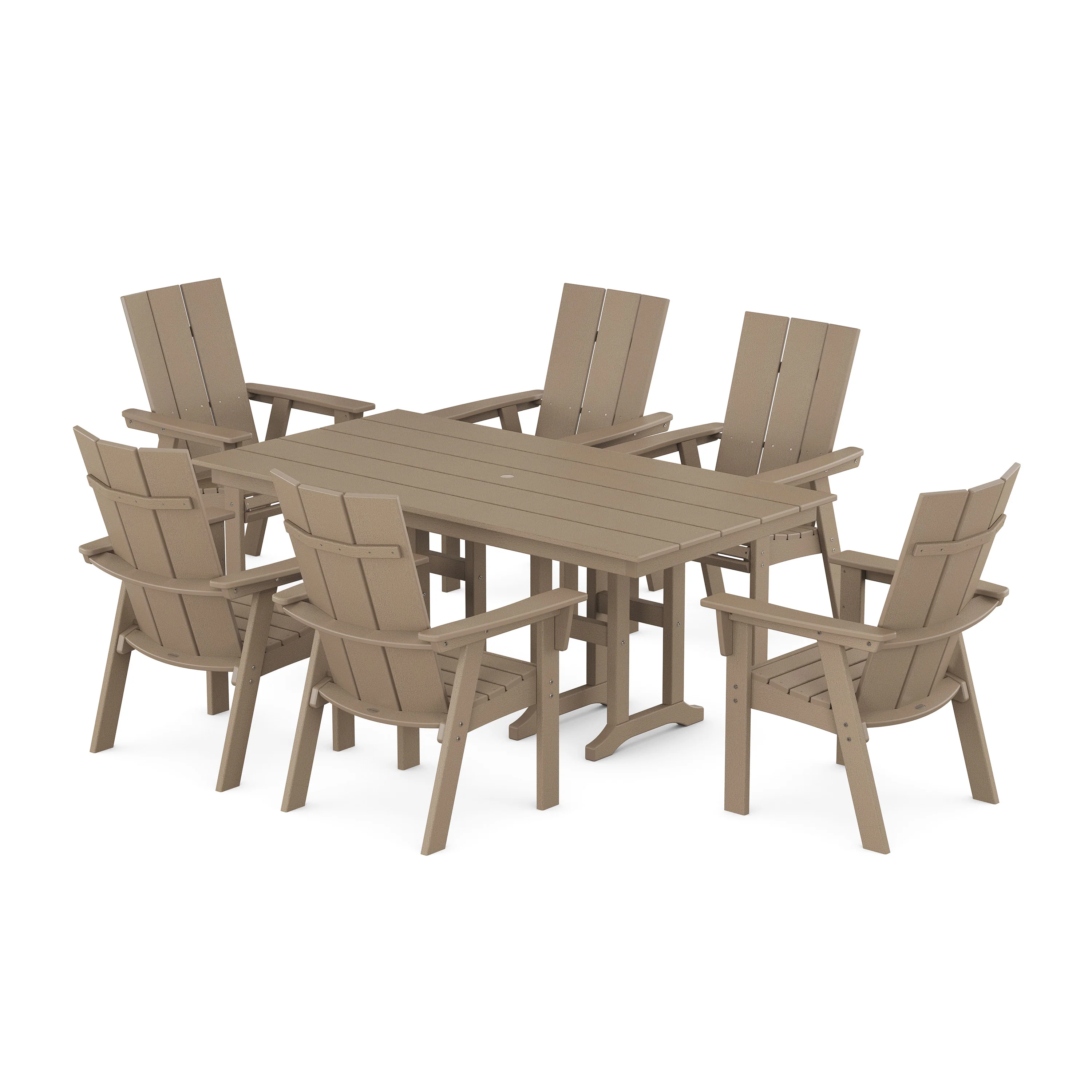 Modern Curveback Adirondack 7-Piece Farmhouse Dining Set - Image 16