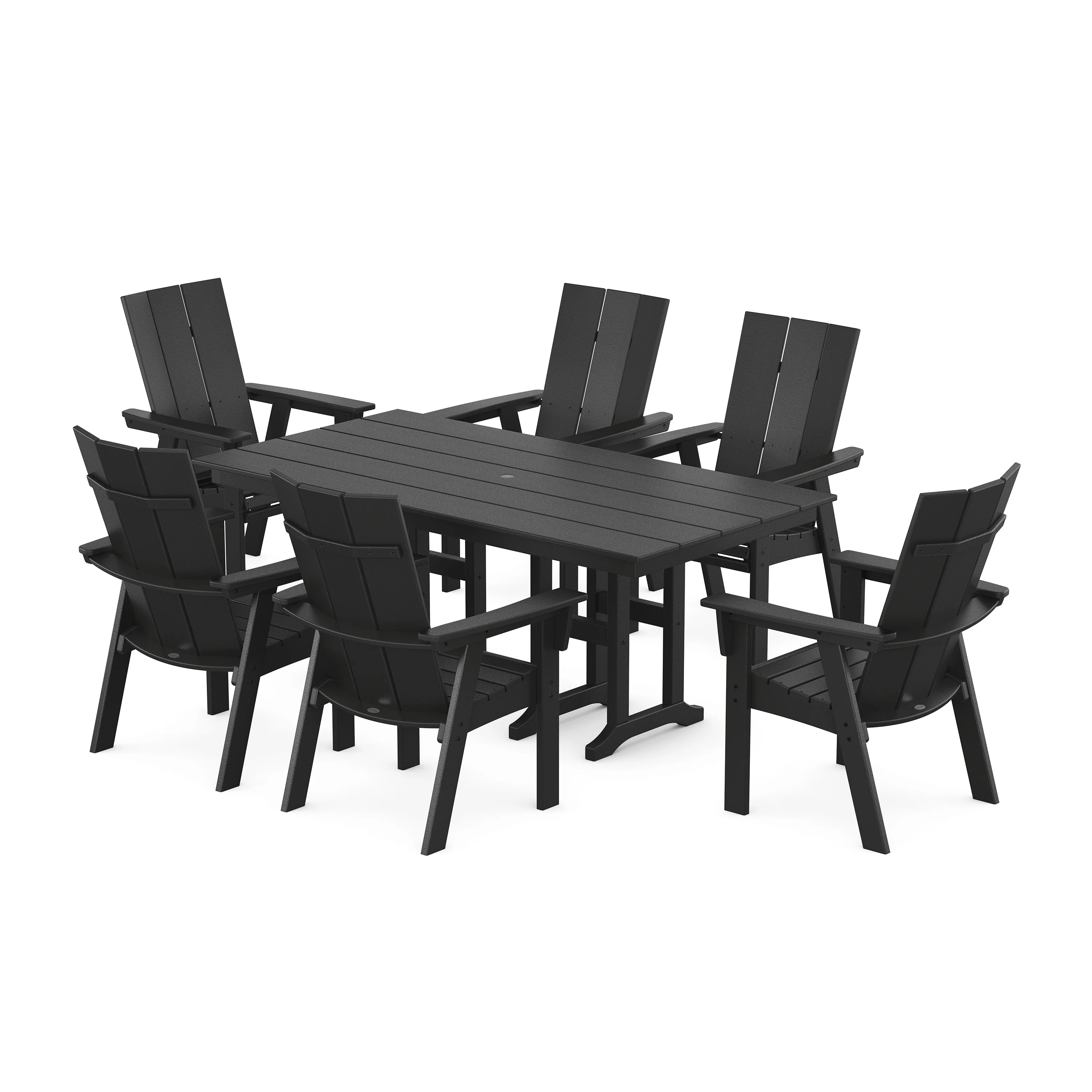 Modern Curveback Adirondack 7-Piece Farmhouse Dining Set - Image 4