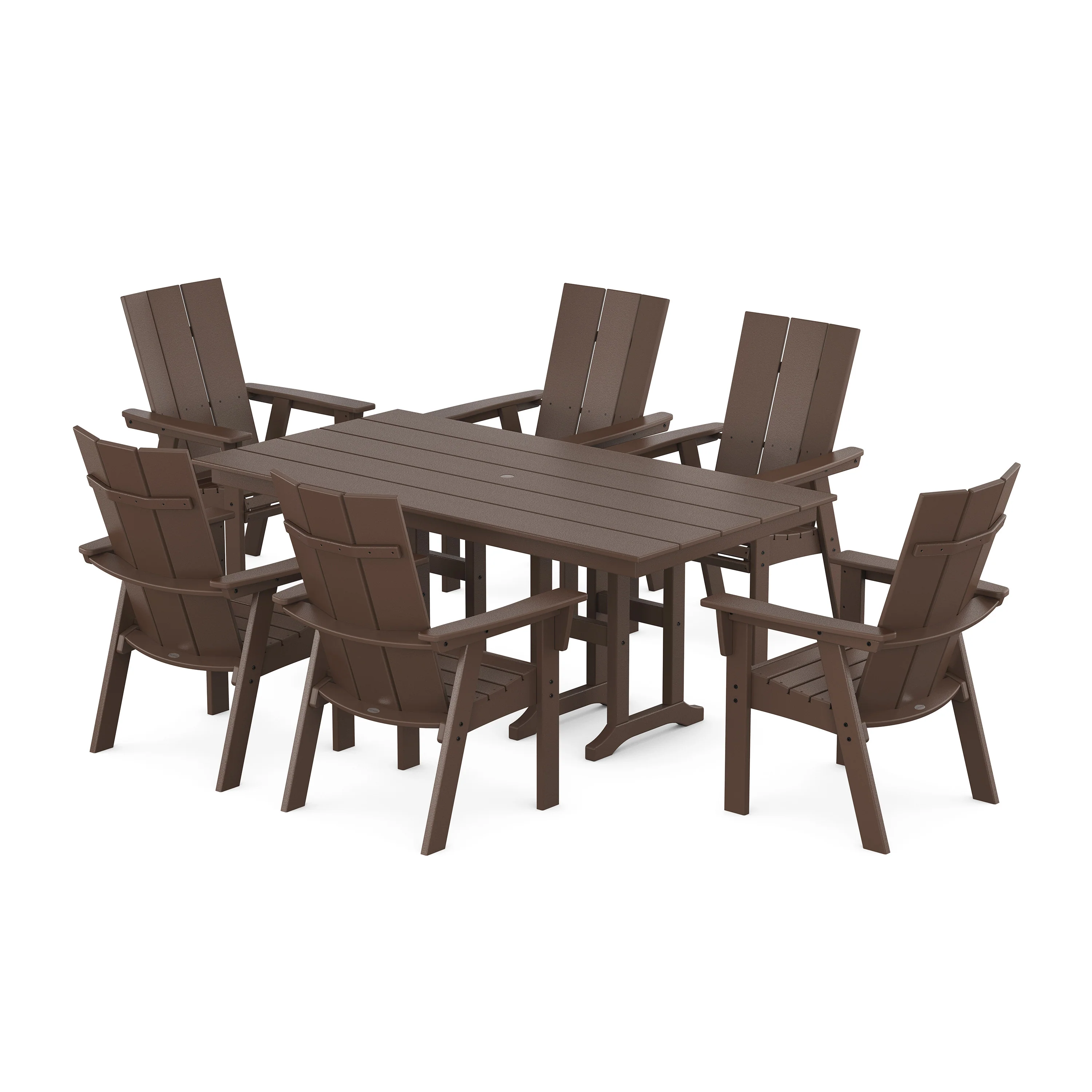 Modern Curveback Adirondack 7-Piece Farmhouse Dining Set - Image 6