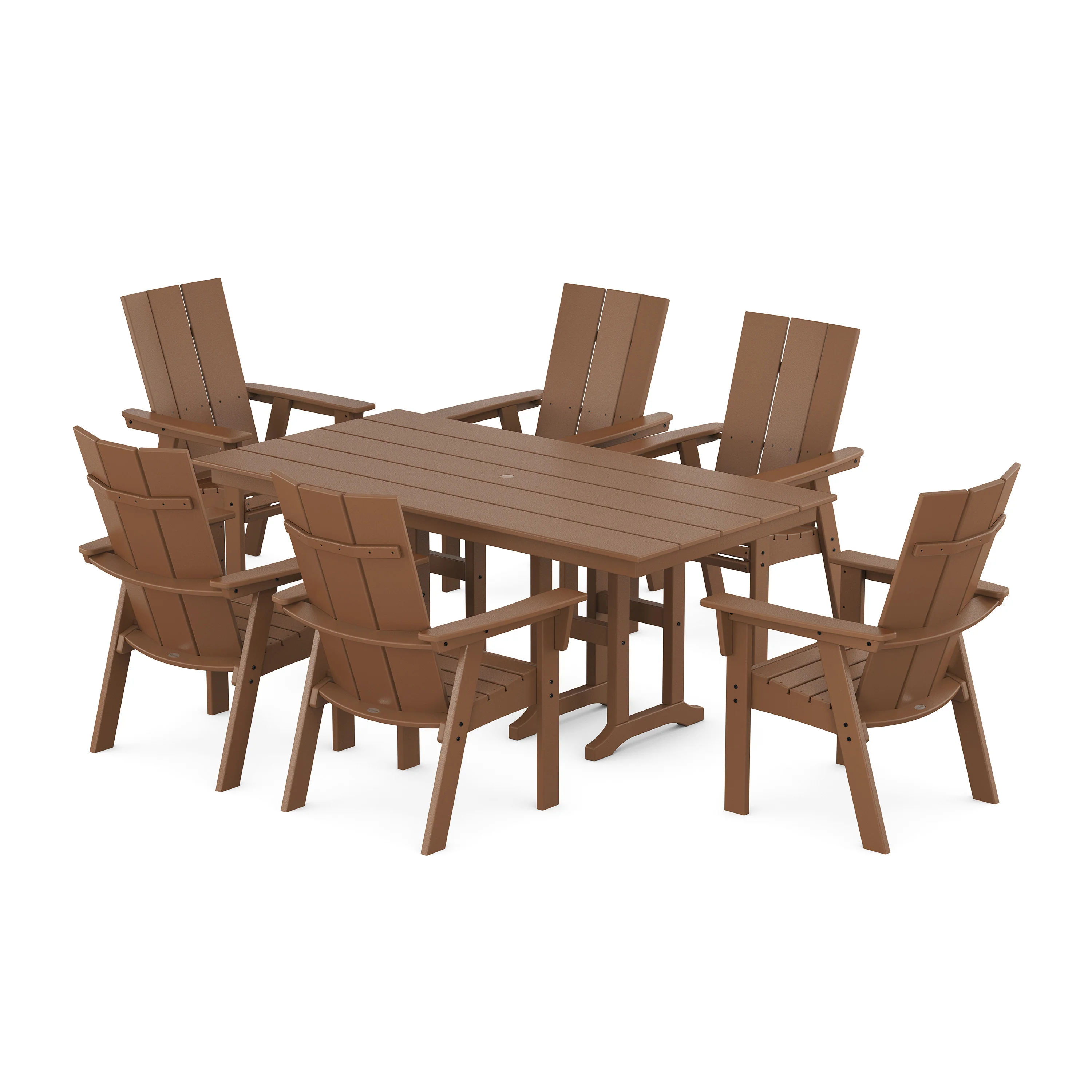 Modern Curveback Adirondack 7-Piece Farmhouse Dining Set - Image 8