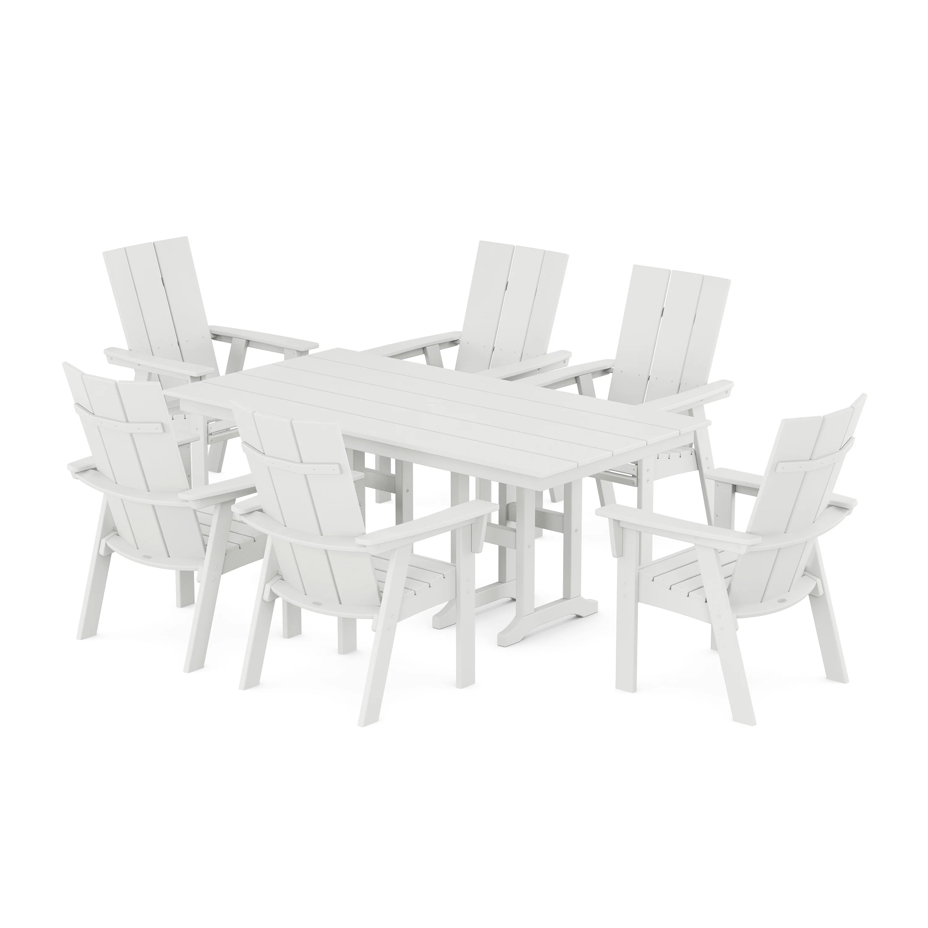 Modern Curveback Adirondack 7-Piece Farmhouse Dining Set - Image 9