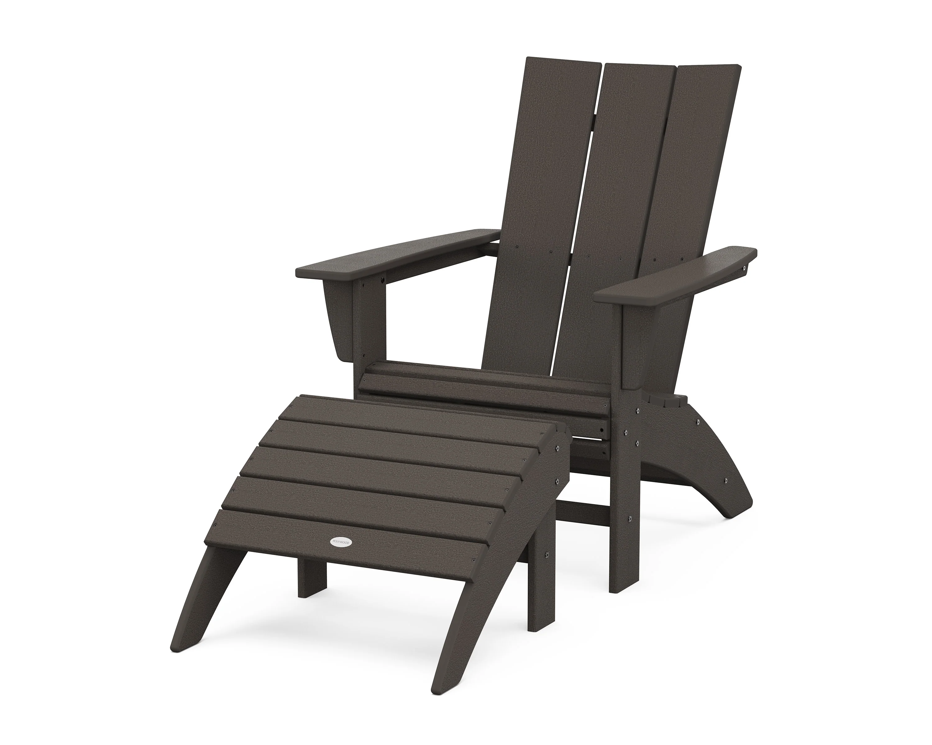Modern Curveback Adirondack Chair 2-Piece Set with Ottoman - Image 11