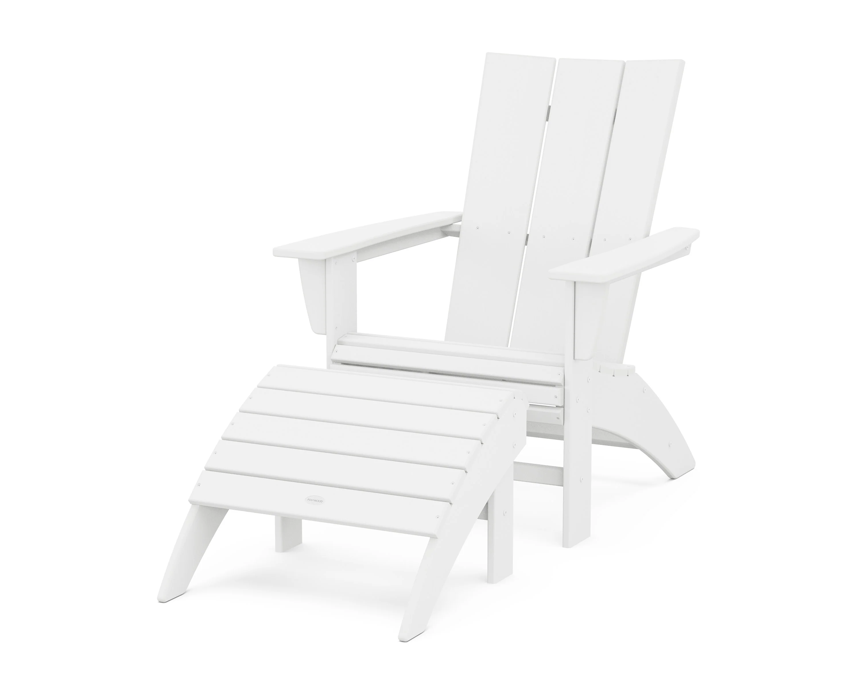 Modern Curveback Adirondack Chair 2-Piece Set with Ottoman - Image 12