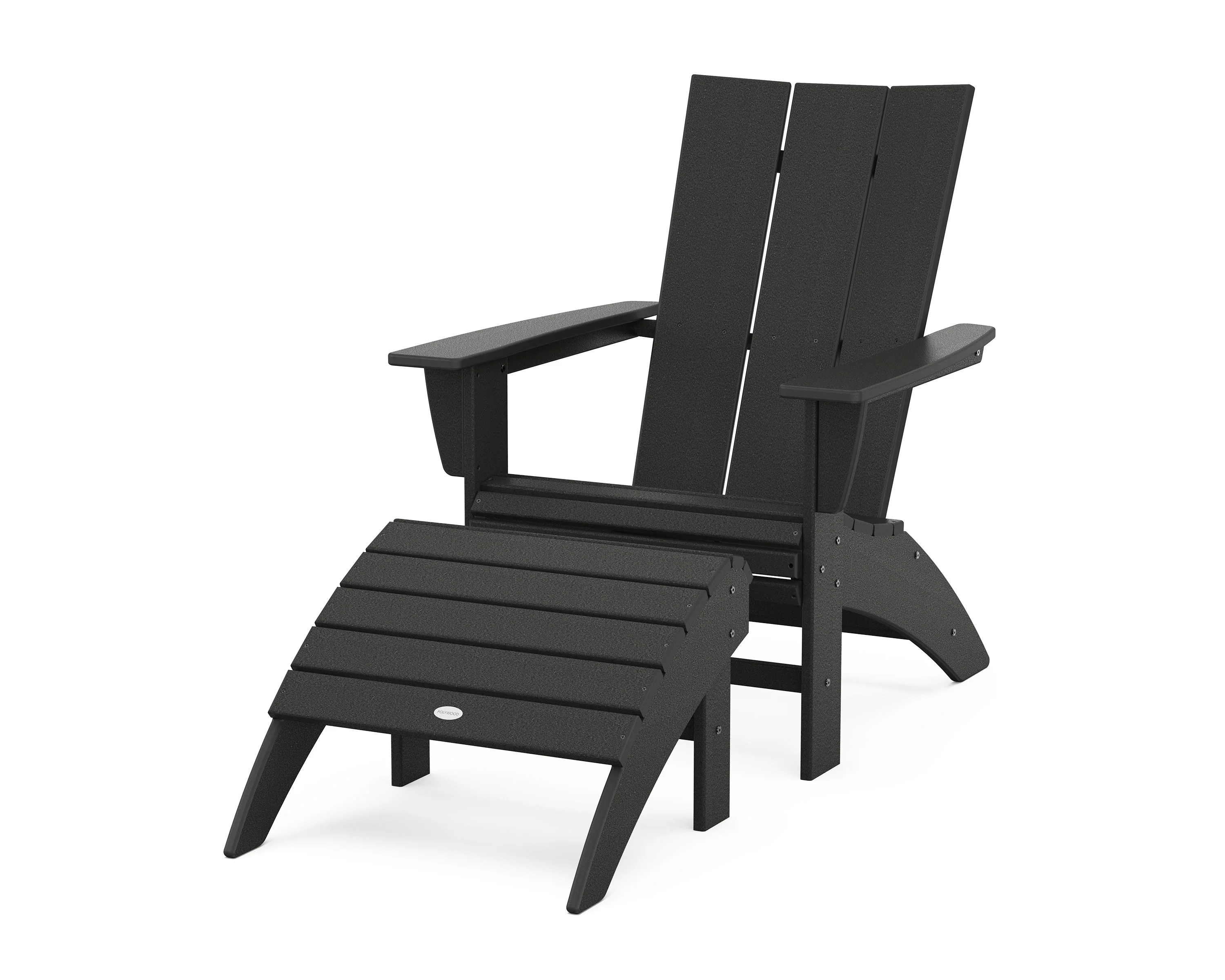 Modern Curveback Adirondack Chair 2-Piece Set with Ottoman - Image 14