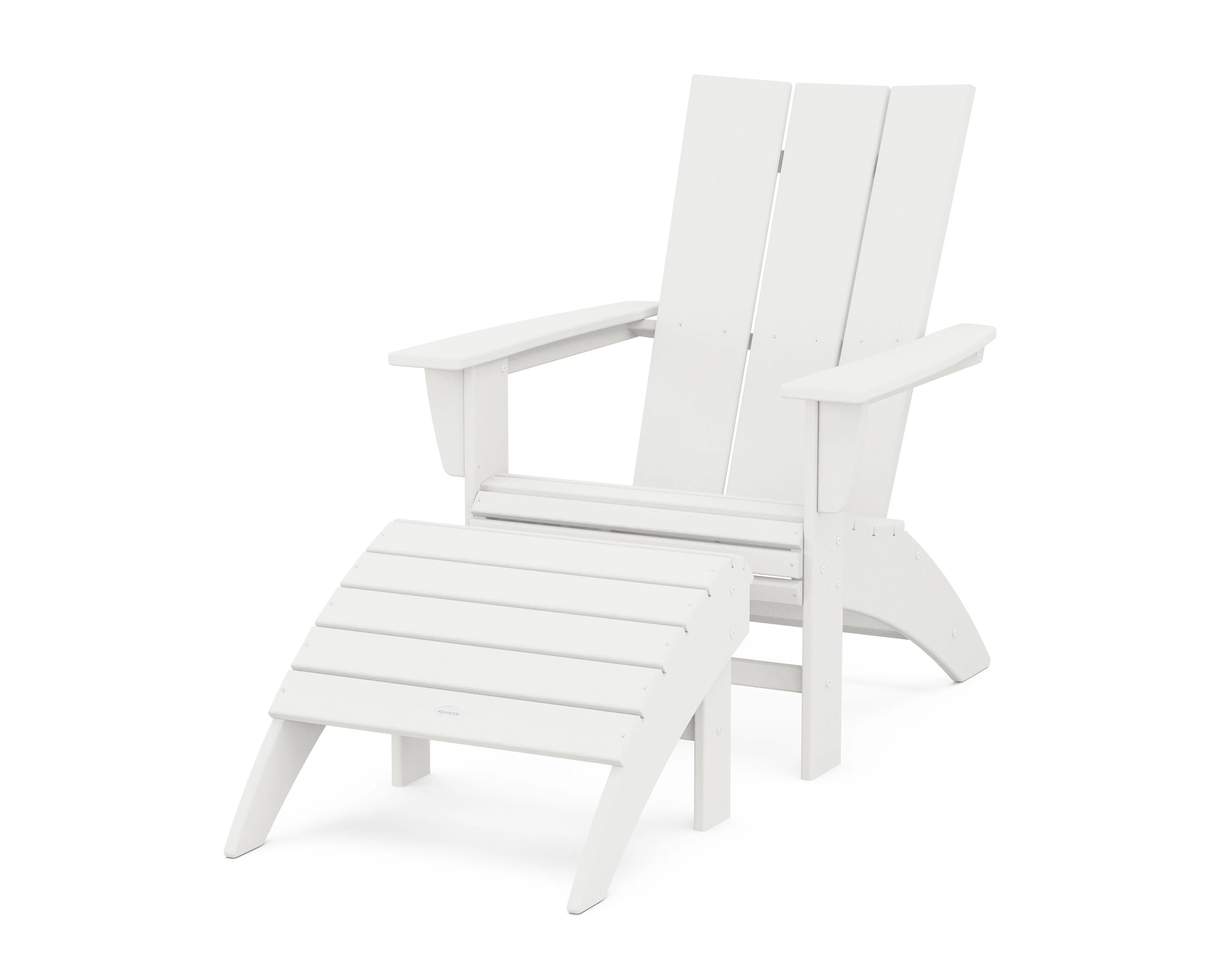 Modern Curveback Adirondack Chair 2-Piece Set with Ottoman - Image 15