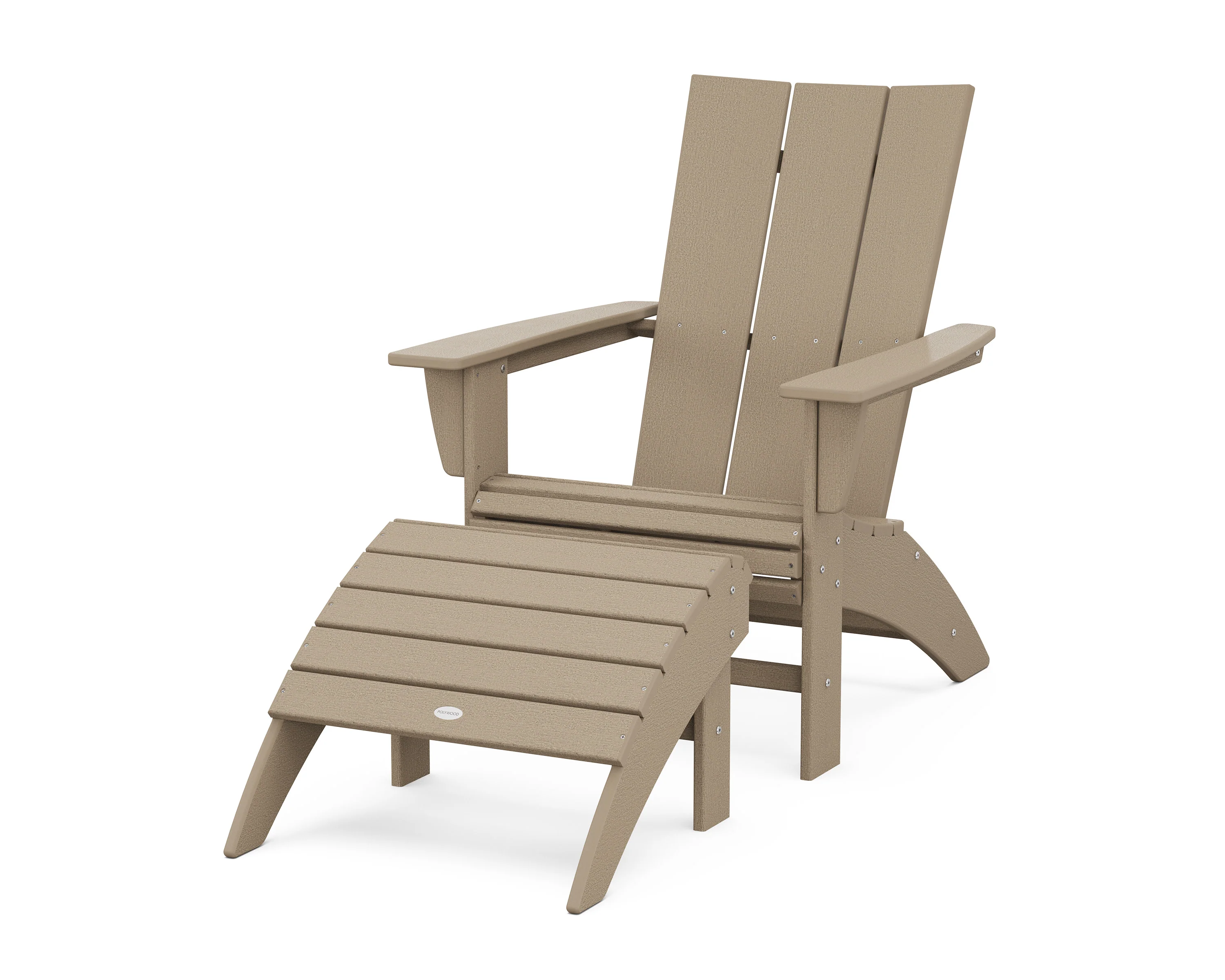 Modern Curveback Adirondack Chair 2-Piece Set with Ottoman - Image 16