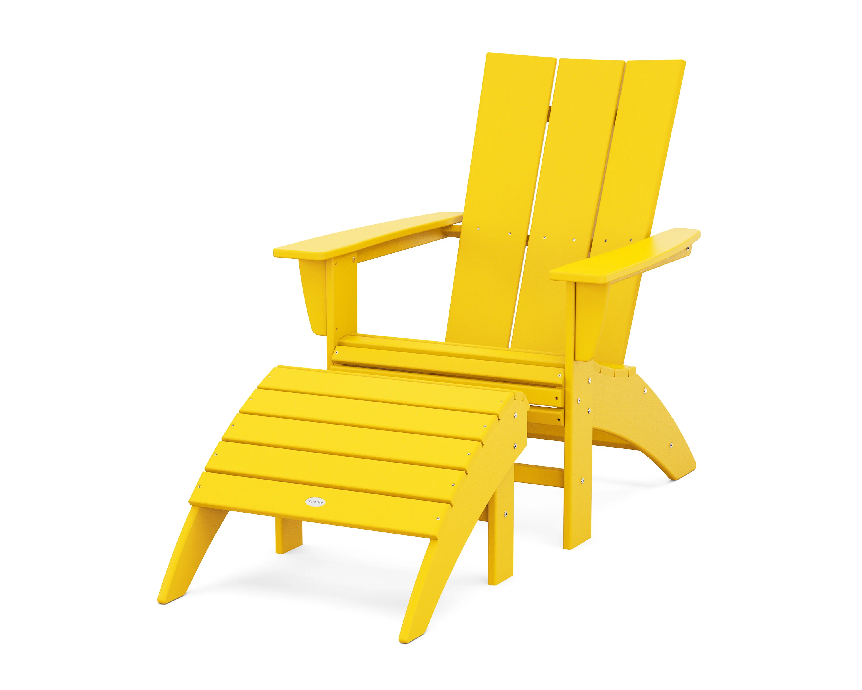 Modern Curveback Adirondack Chair 2-Piece Set with Ottoman - Image 17