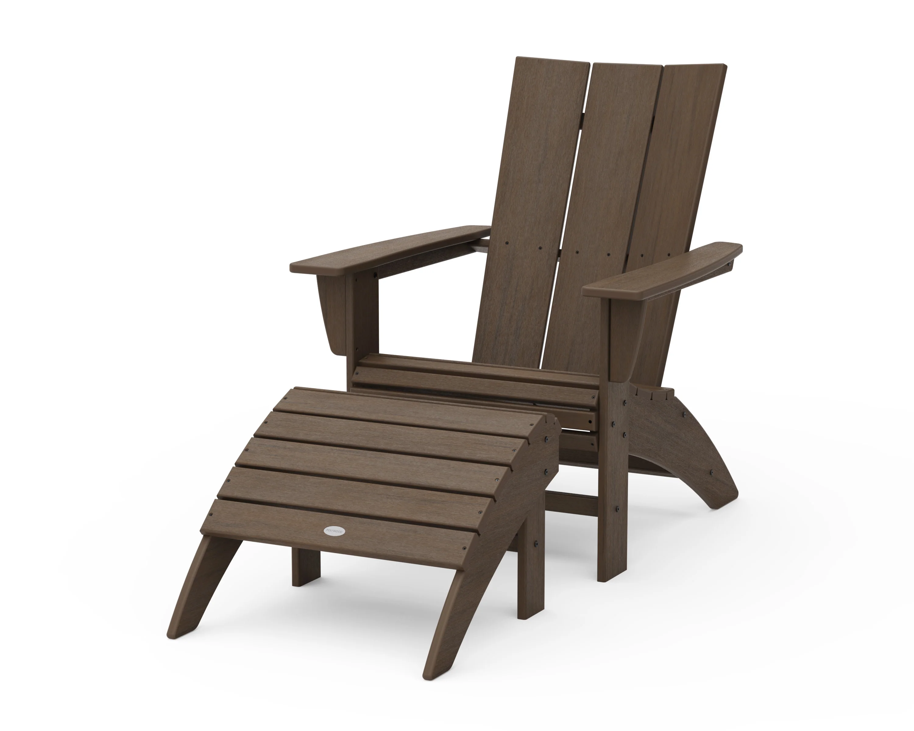 Modern Curveback Adirondack Chair 2-Piece Set with Ottoman - Image 19