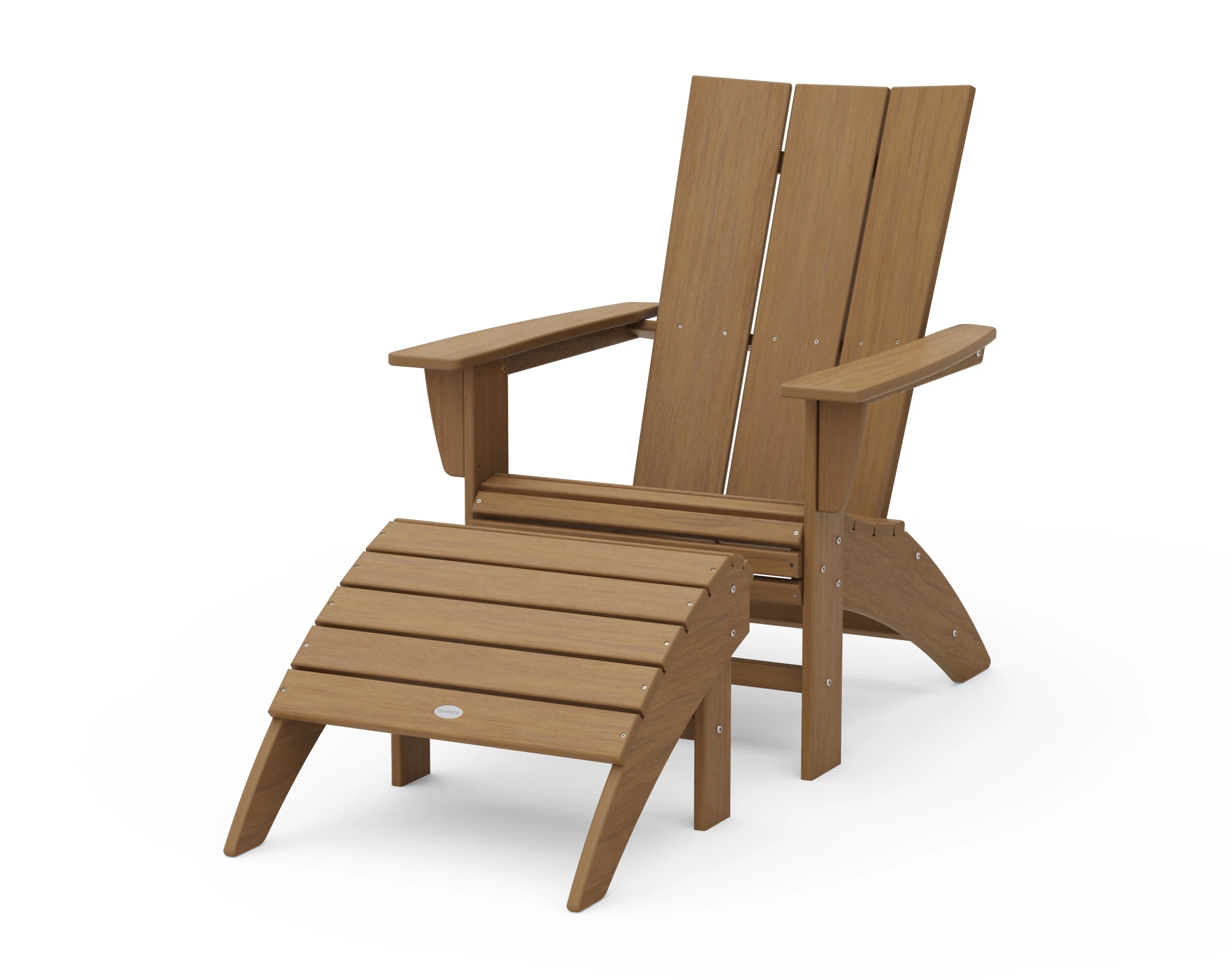 Modern Curveback Adirondack Chair 2-Piece Set with Ottoman - Image 20