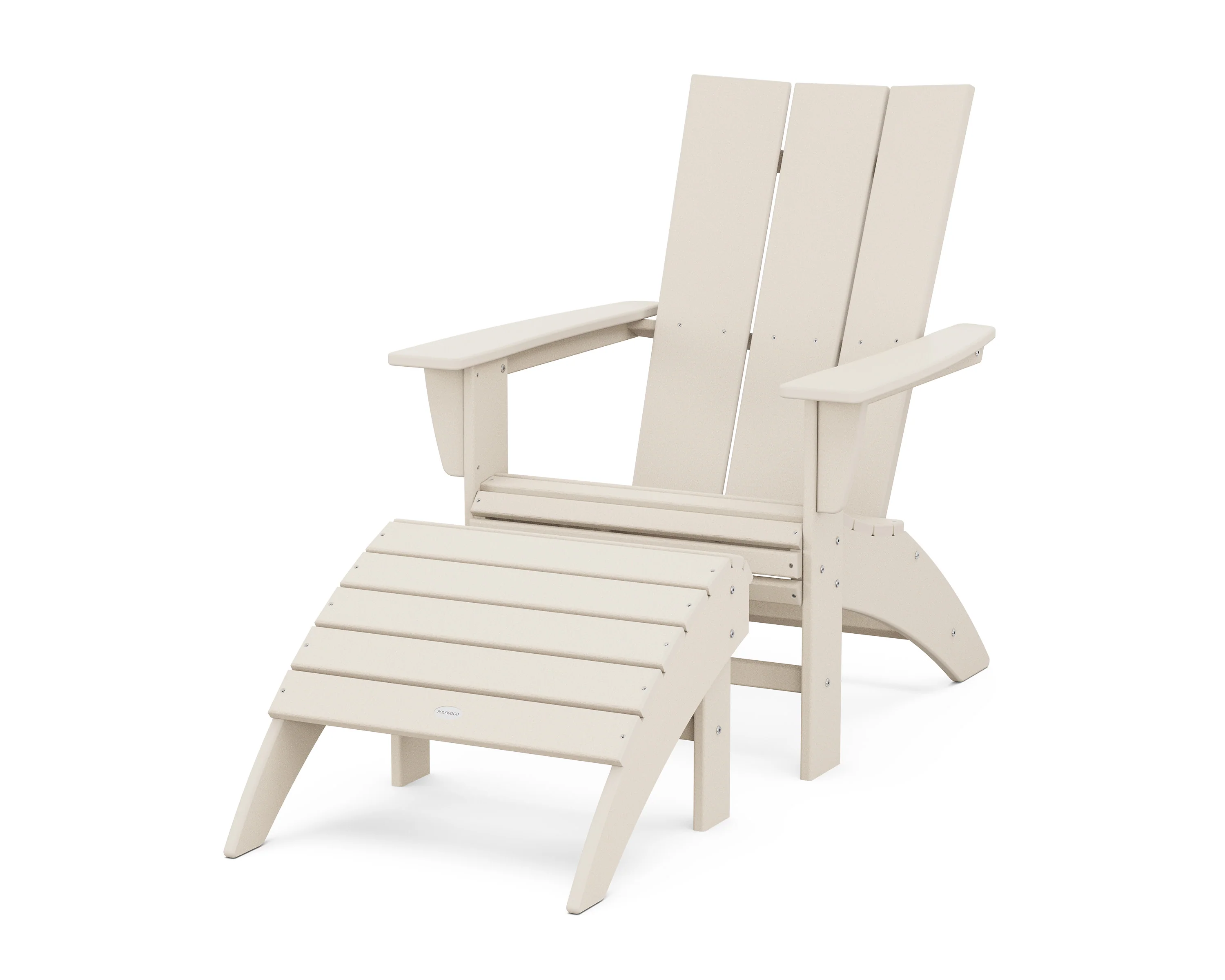 Modern Curveback Adirondack Chair 2-Piece Set with Ottoman - Image 5