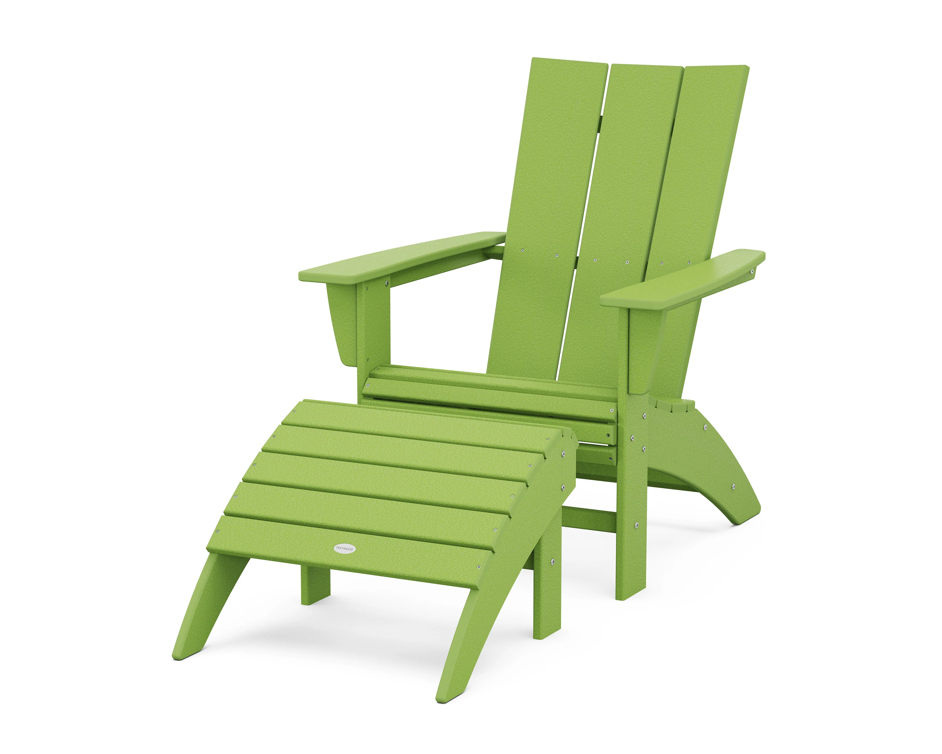 Modern Curveback Adirondack Chair 2-Piece Set with Ottoman - Image 8