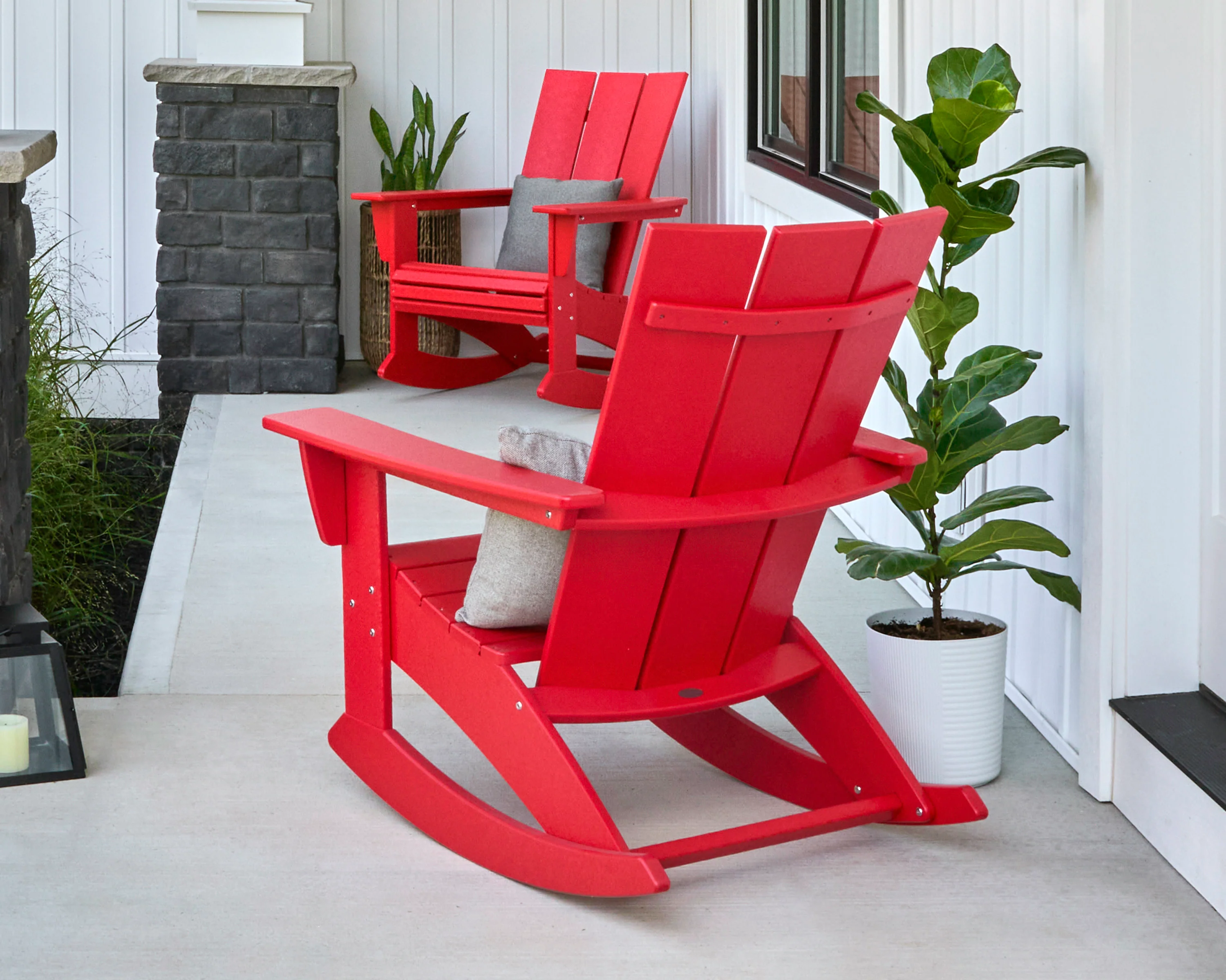 Modern Curveback Adirondack Rocking Chair - Image 3
