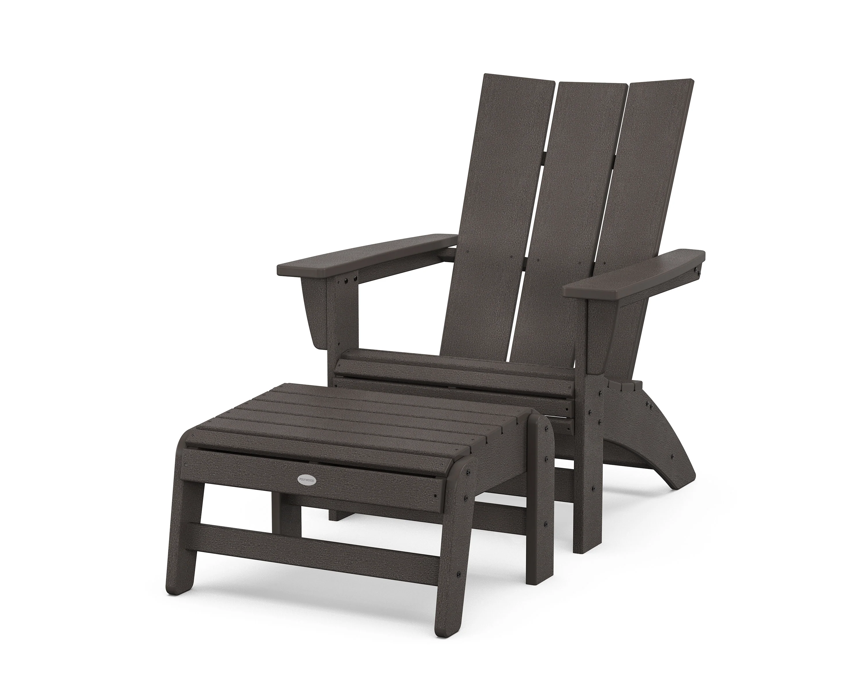 Modern Grand Adirondack Chair with Ottoman - Image 4