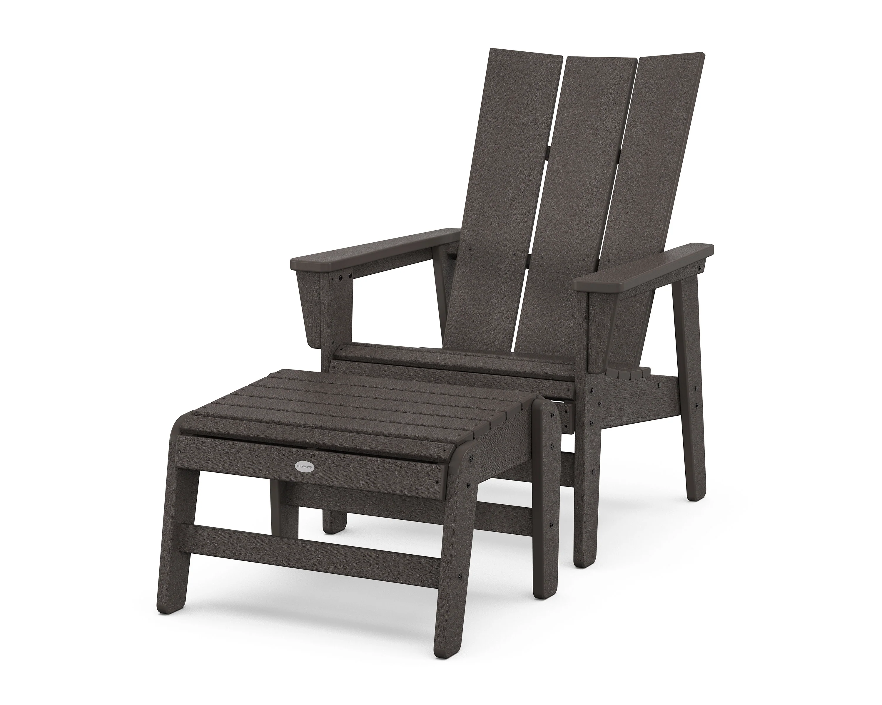 Modern Grand Upright Adirondack Chair with Ottoman - Image 14