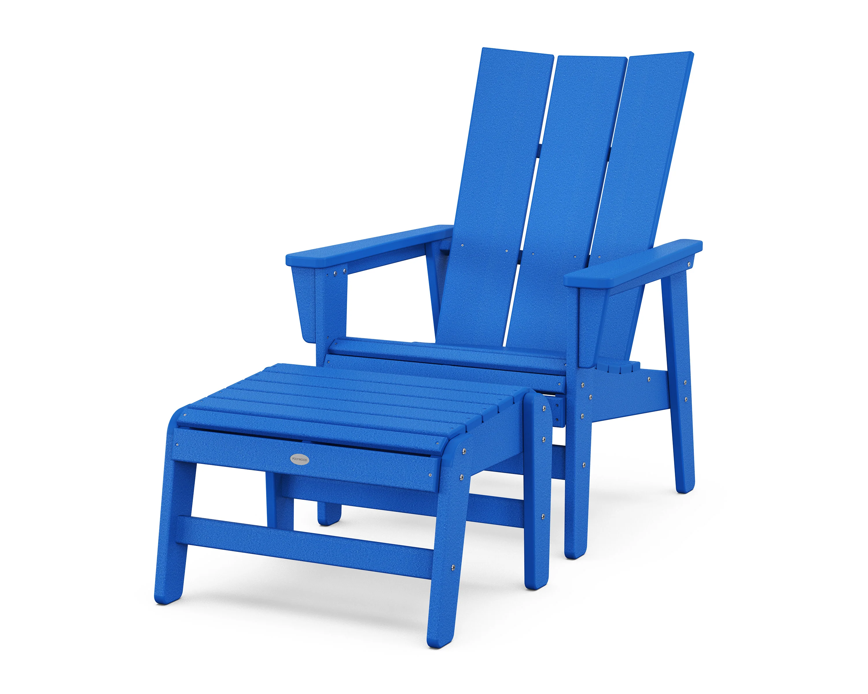 Modern Grand Upright Adirondack Chair with Ottoman - Image 15