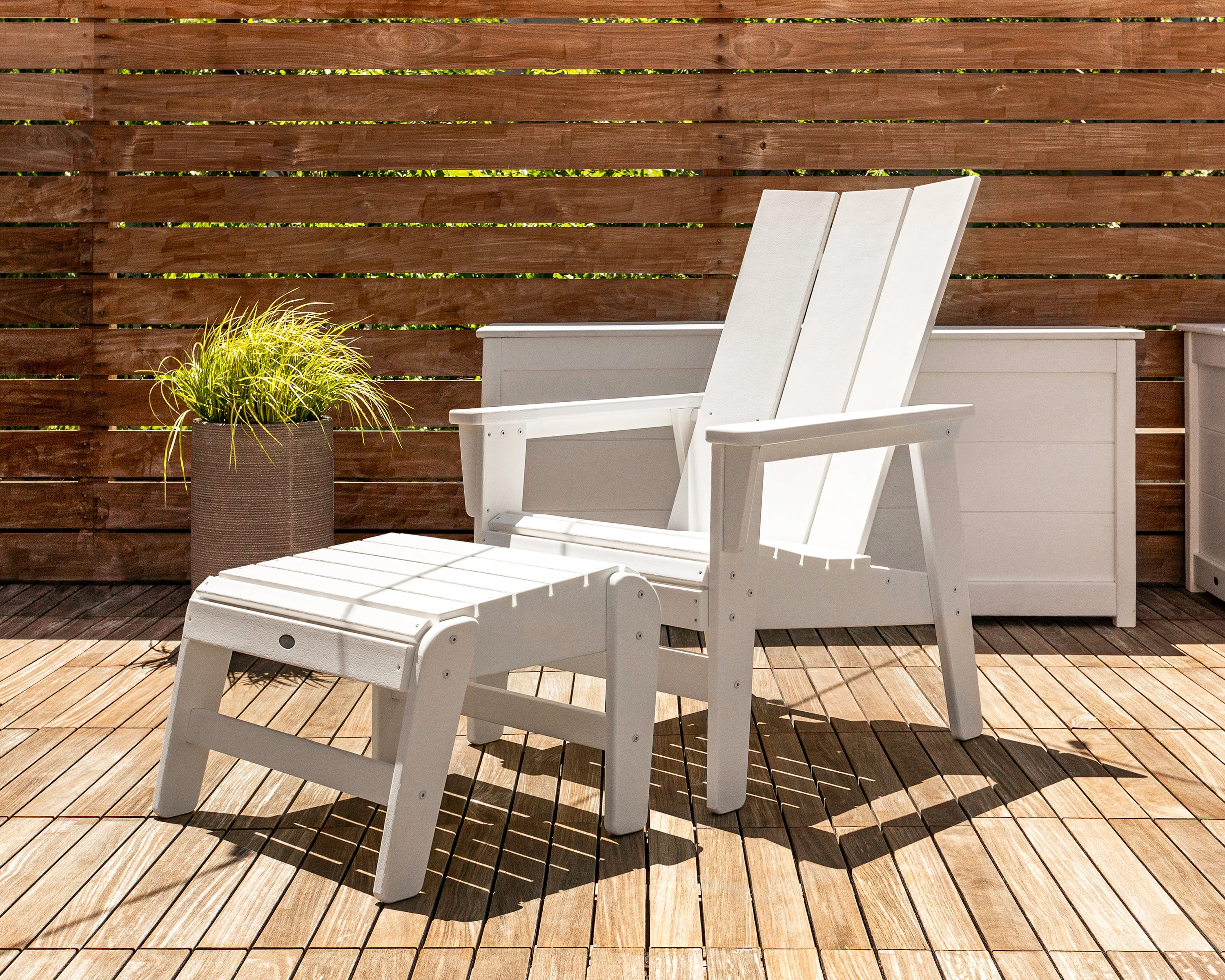 Modern Grand Upright Adirondack Chair with Ottoman - Image 2