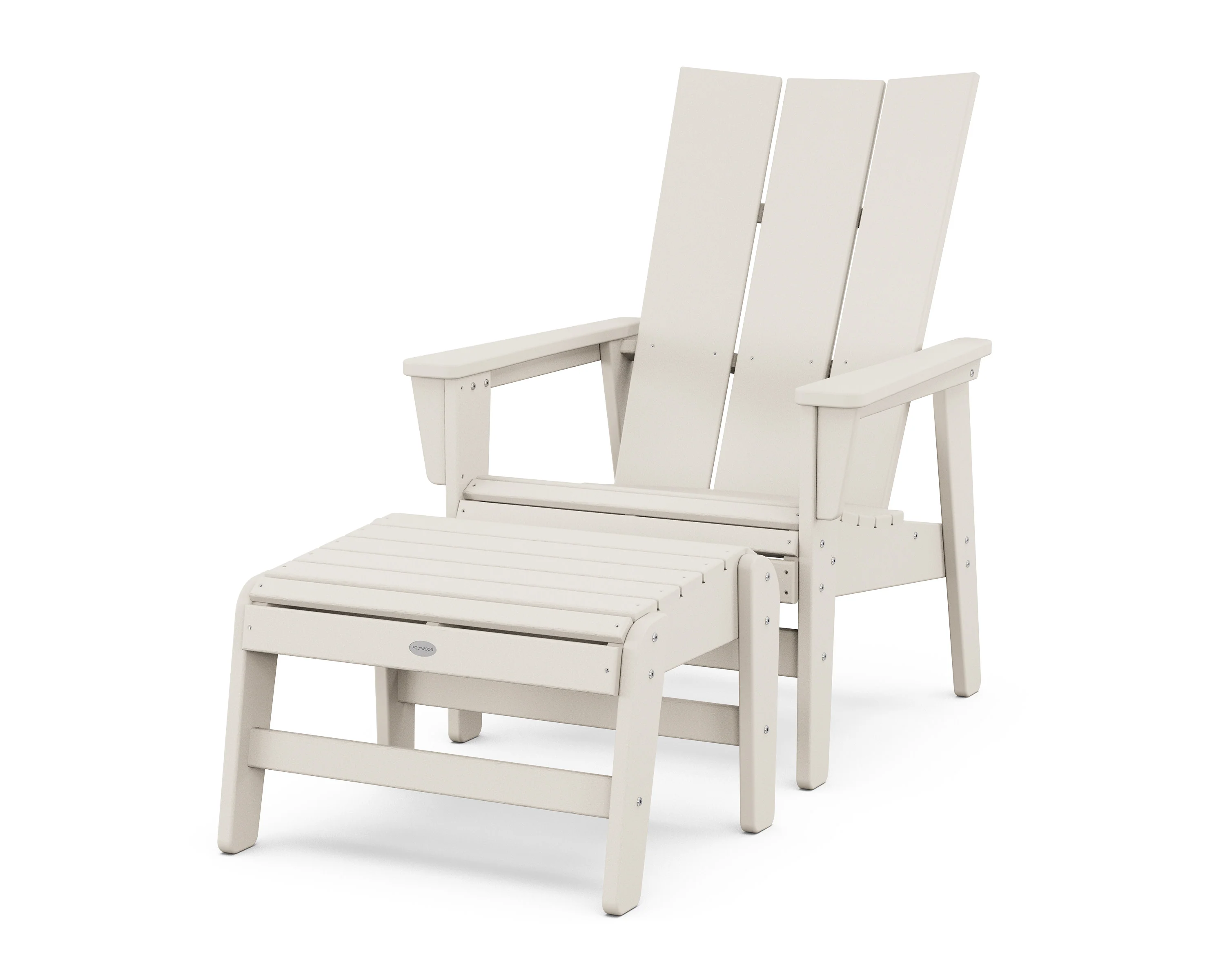 Modern Grand Upright Adirondack Chair with Ottoman - Image 7