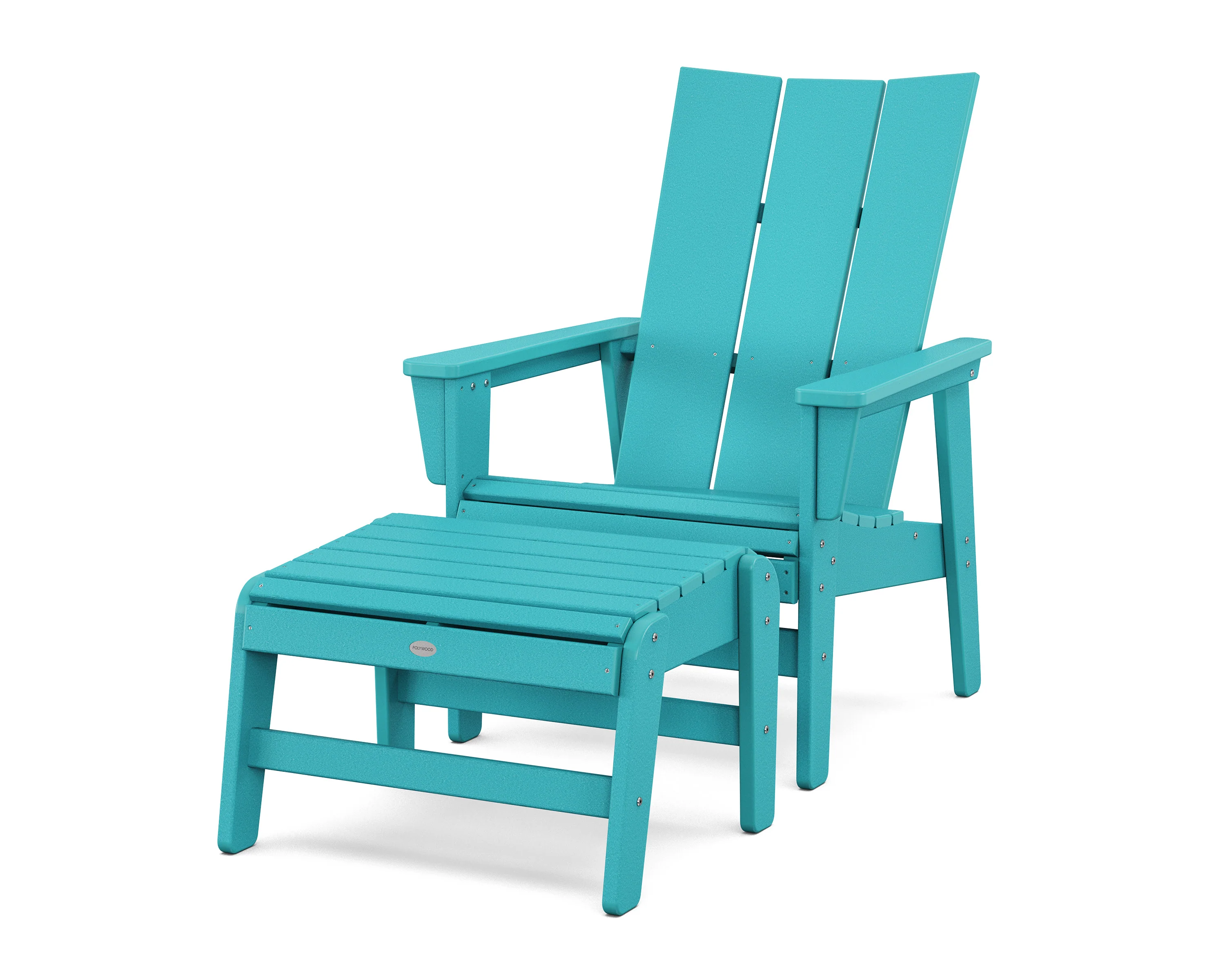 Modern Grand Upright Adirondack Chair with Ottoman - Image 8