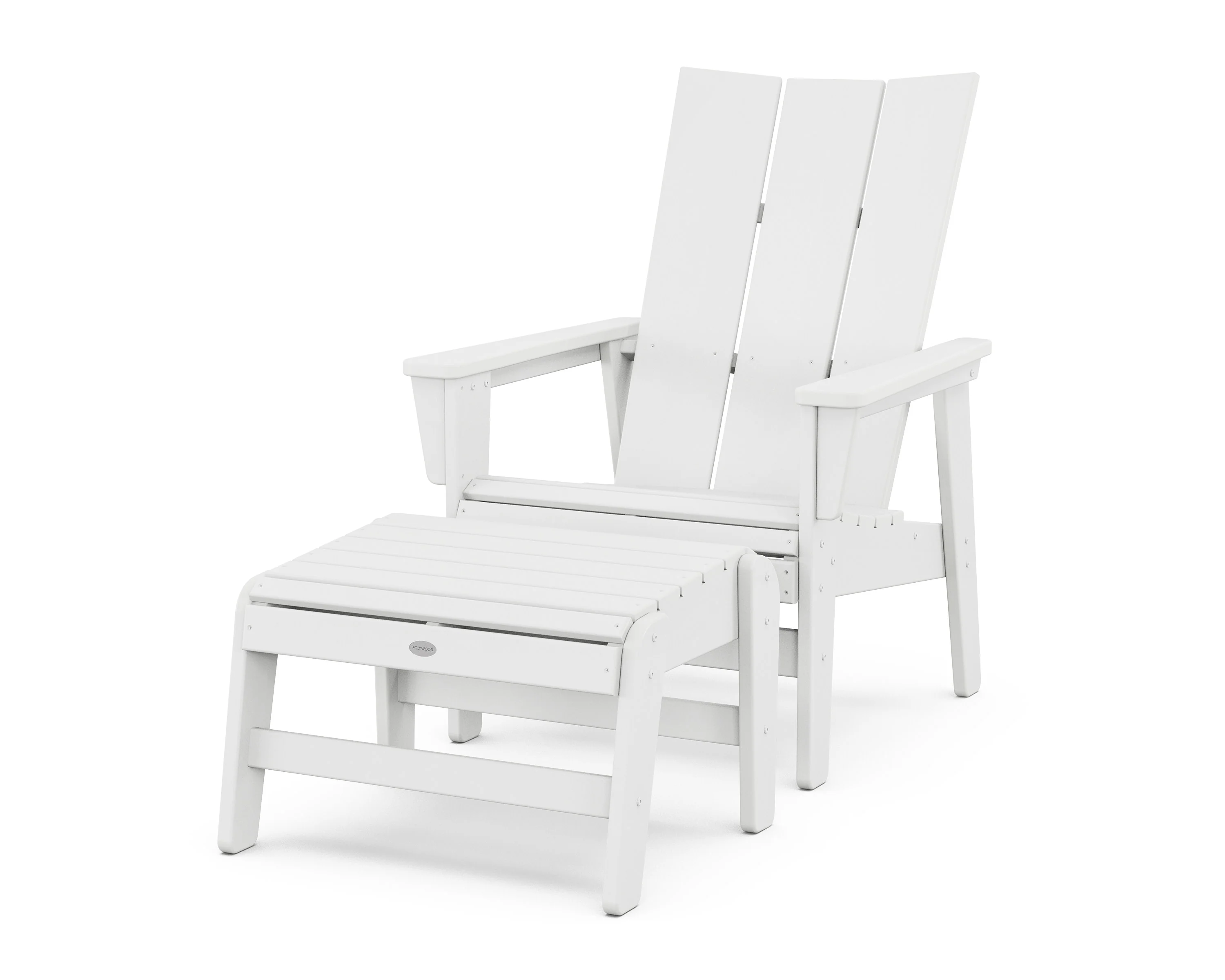 Modern Grand Upright Adirondack Chair with Ottoman - Image 9
